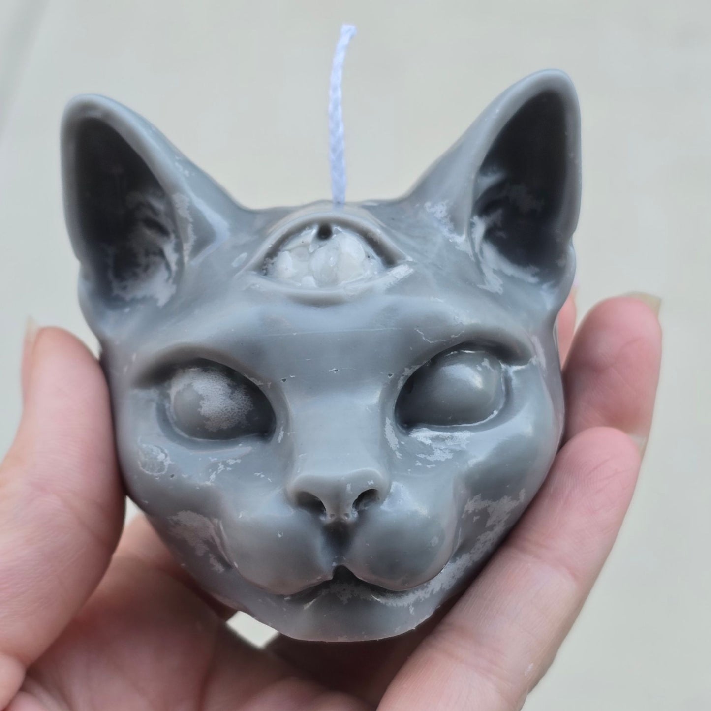 Handmade ✦ Sphynx Cat Candle ✦ Third Eye Coconut Cream Pie Chocolate Chip