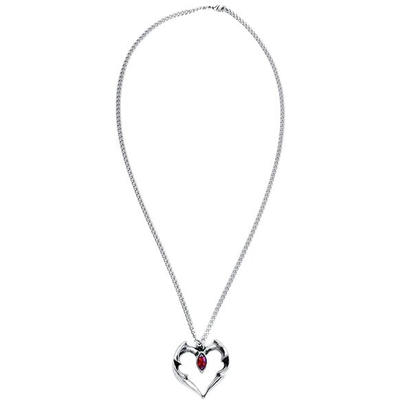 Batheart Pendant | Fine English Pewter Swarovski Crystal 21" - Alchemy Gothic - Necklaces