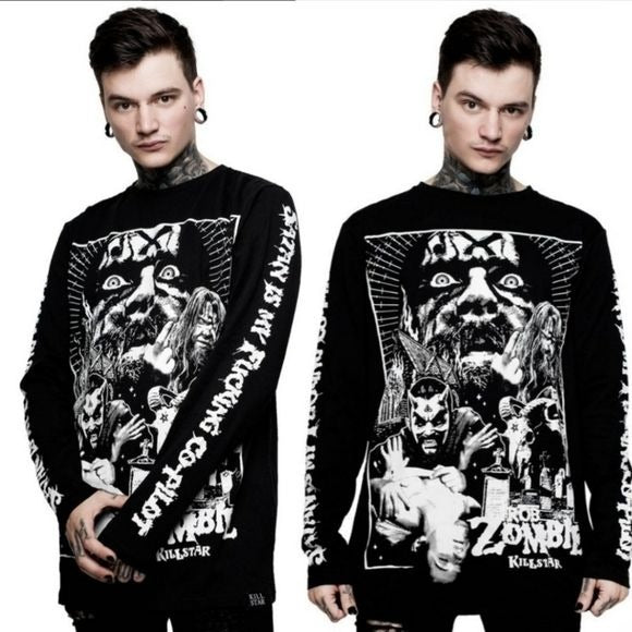 Copilot Dead BF T-Shirt | Black Rare Long Sleeve - Killstar - Tops