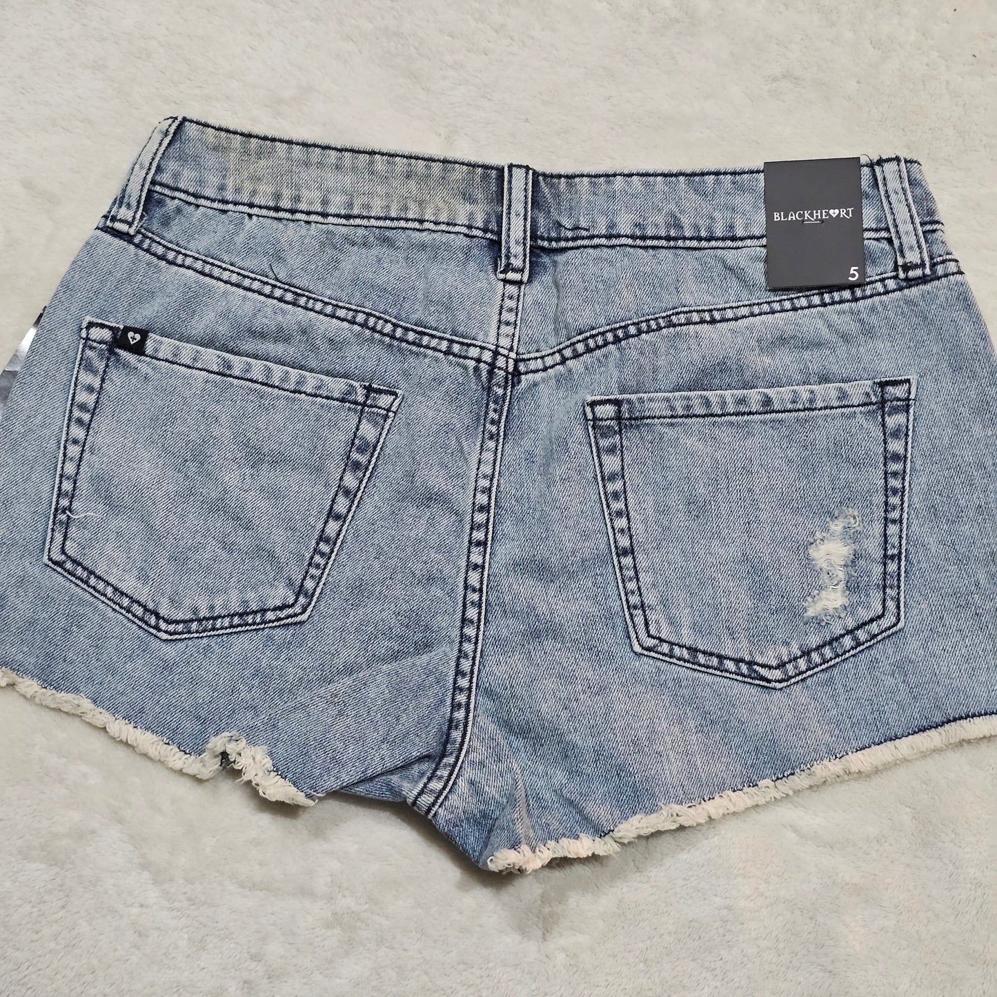 Distressed Denim Shorts | Sketch Art - Blackheart - Shorts