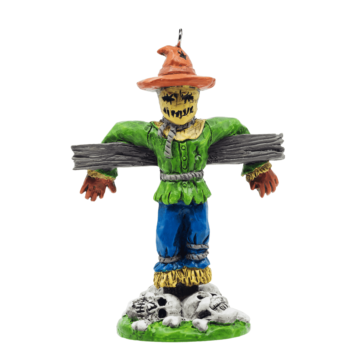 Straw Man Halloween Ornament - Scarecrow Horror Decoration - Gothic Farm Guardian