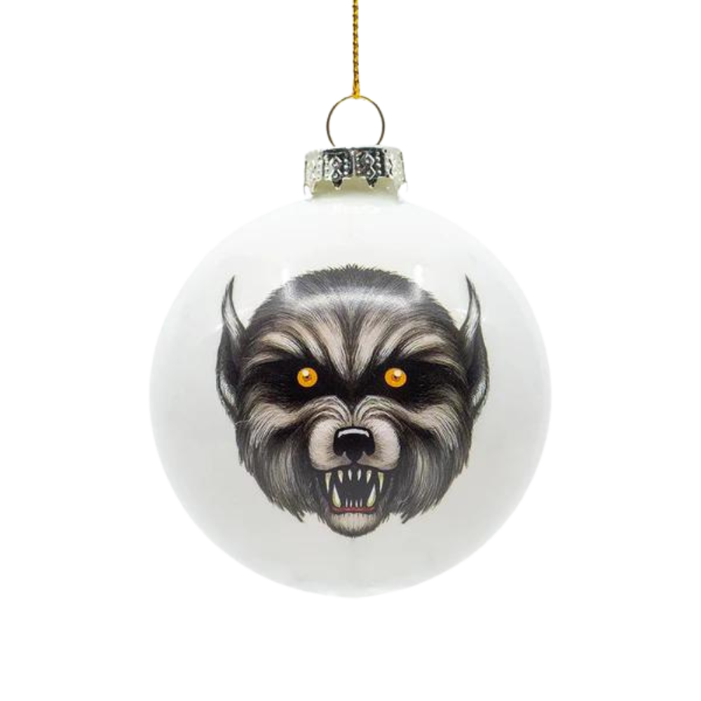 Ghoulish Glass Ornaments 4 Pack - Halloween Glass Baubles - Spooky Christmas Decorations