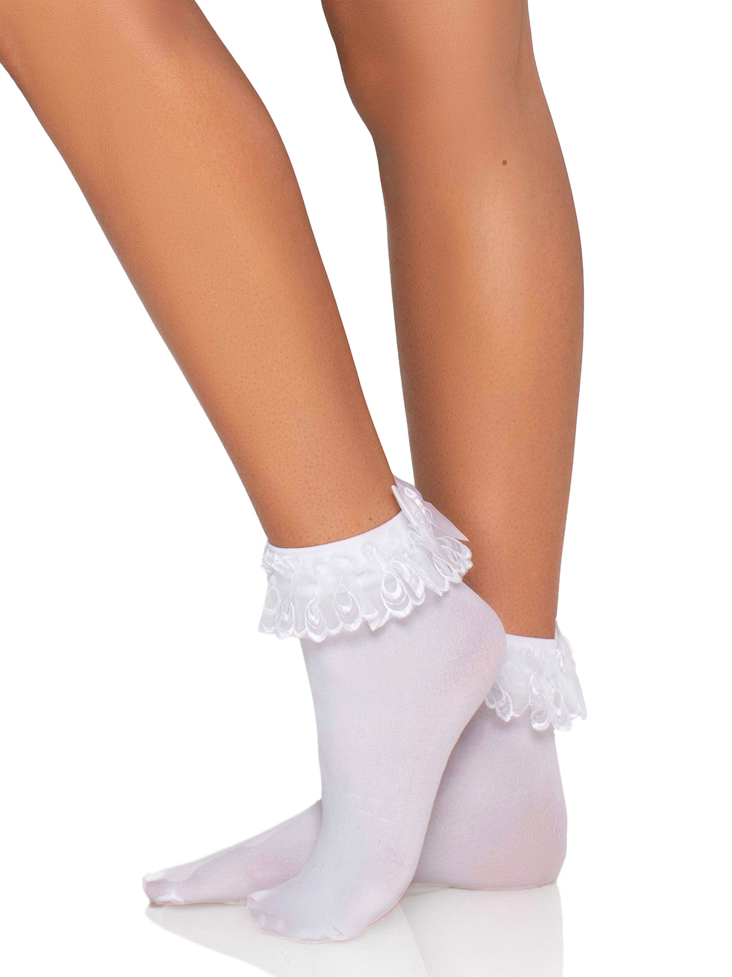 Lola Ruffle Bow Ankle Socks -  - Hosiery