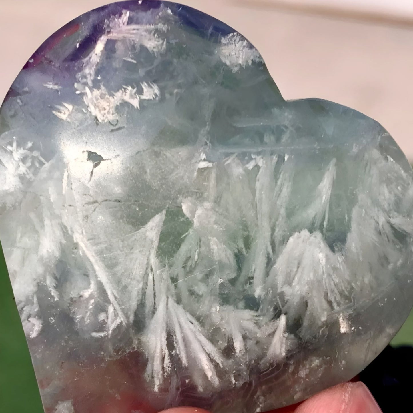 Feather Fluorite Snowflake Crystal – Rare Purple & Clear Raw Specimen