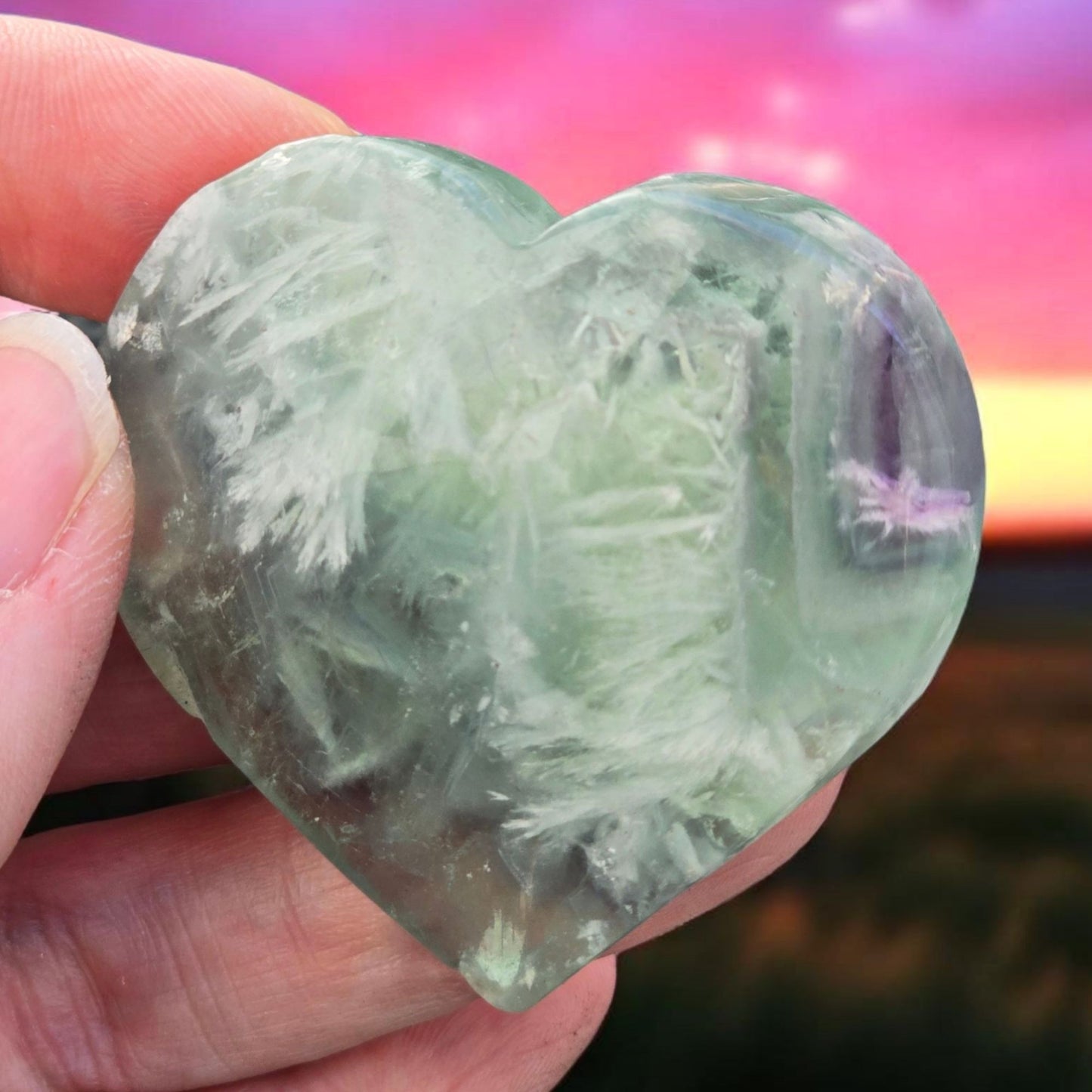 Feather Fluorite Snowflake Crystal – Rare Purple & Clear Raw Specimen