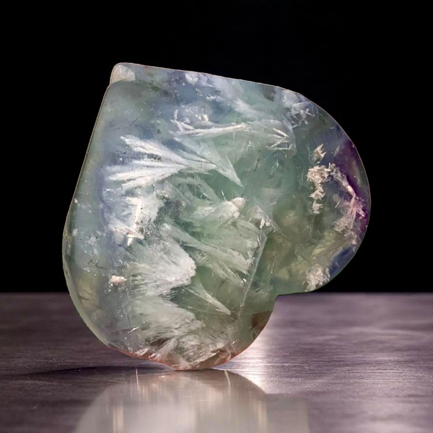 Feather Fluorite Snowflake Crystal – Rare Purple & Clear Raw Specimen