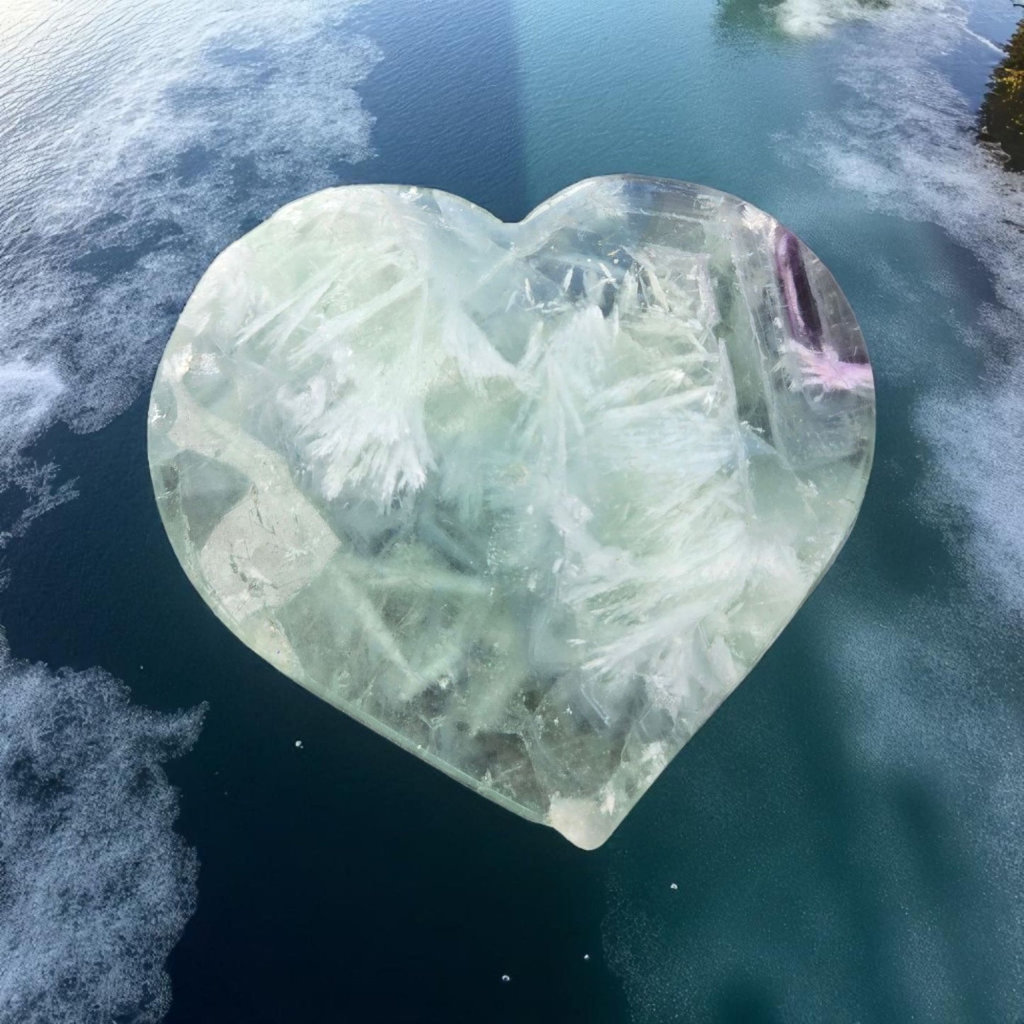 Feather Fluorite Snowflake Crystal – Rare Purple & Clear Raw Specimen