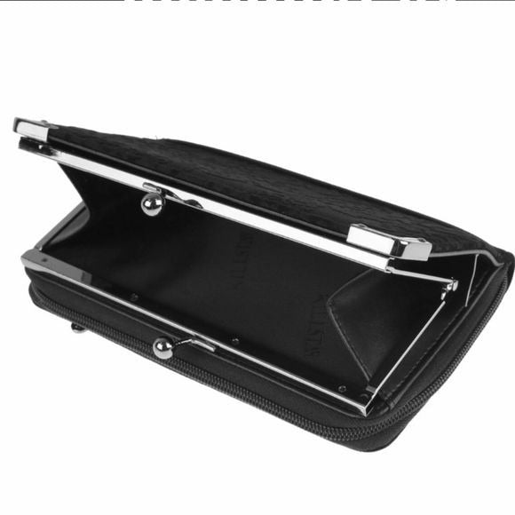 Haunted Soul Wallet | Velvet Burnout Goth Punk Kiss Lock Clutch - Killstar - Wallets