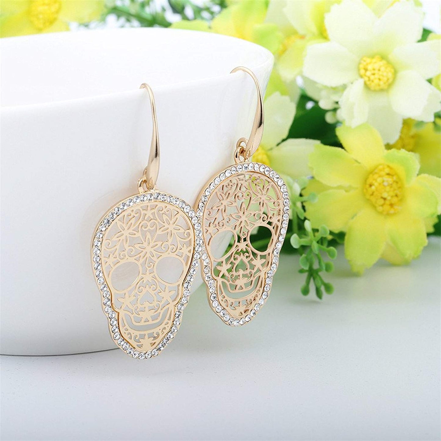 Sugar Skull Drop Earrings -  - Earrings