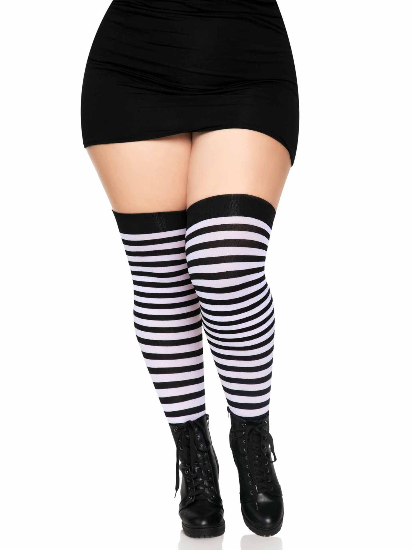 Cari Plus Striped Stockings -  - Hosiery