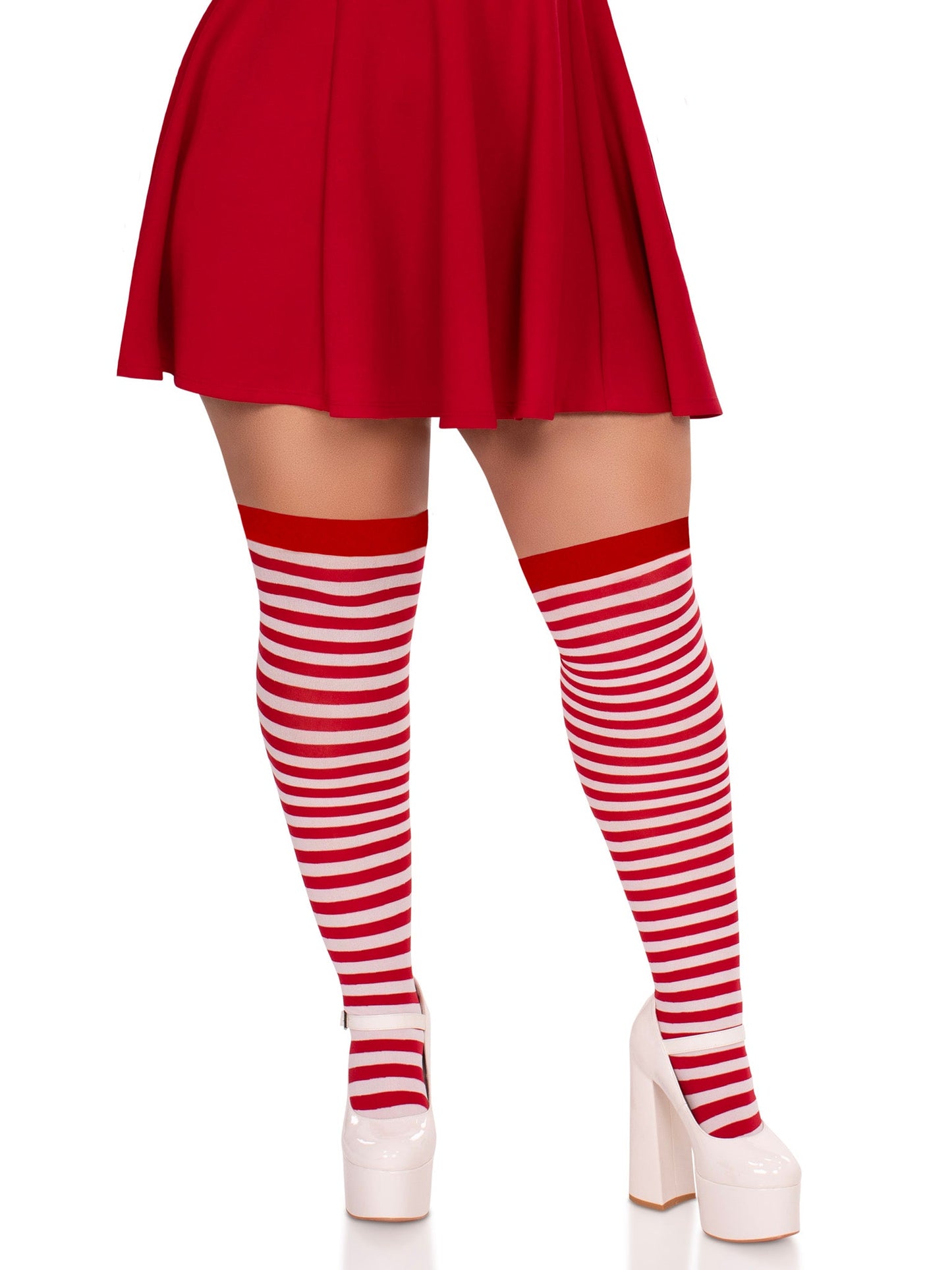 Cari Plus Striped Stockings -  - Hosiery