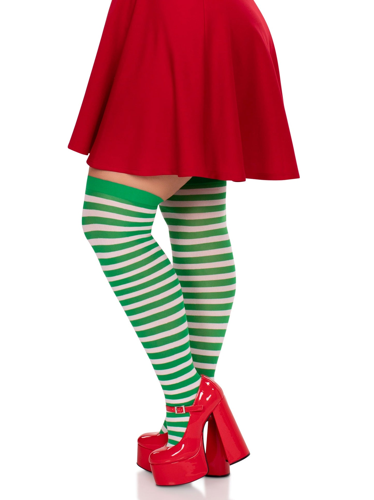 Cari Plus Striped Stockings -  - Hosiery