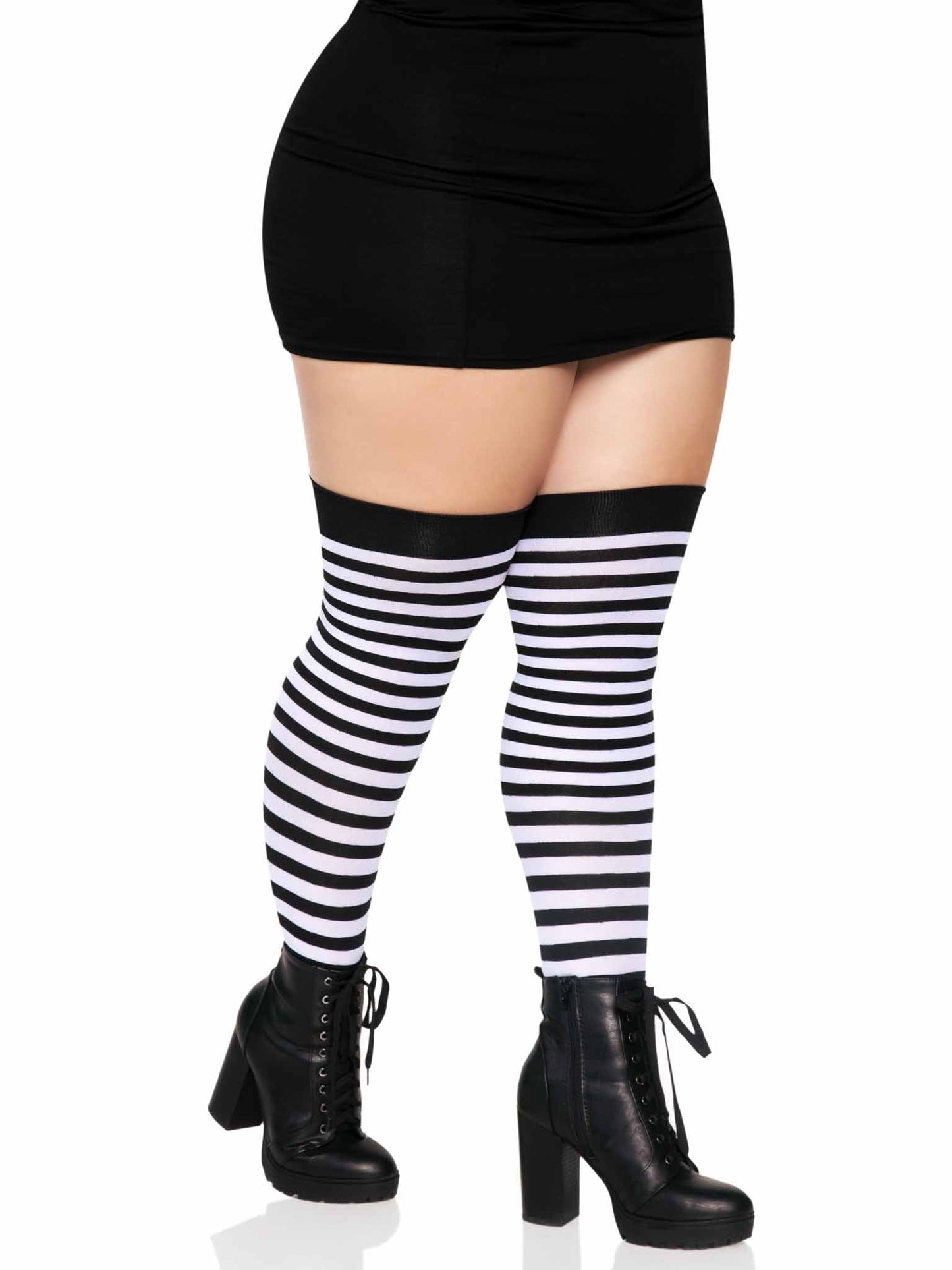 Cari Plus Striped Stockings -  - Hosiery