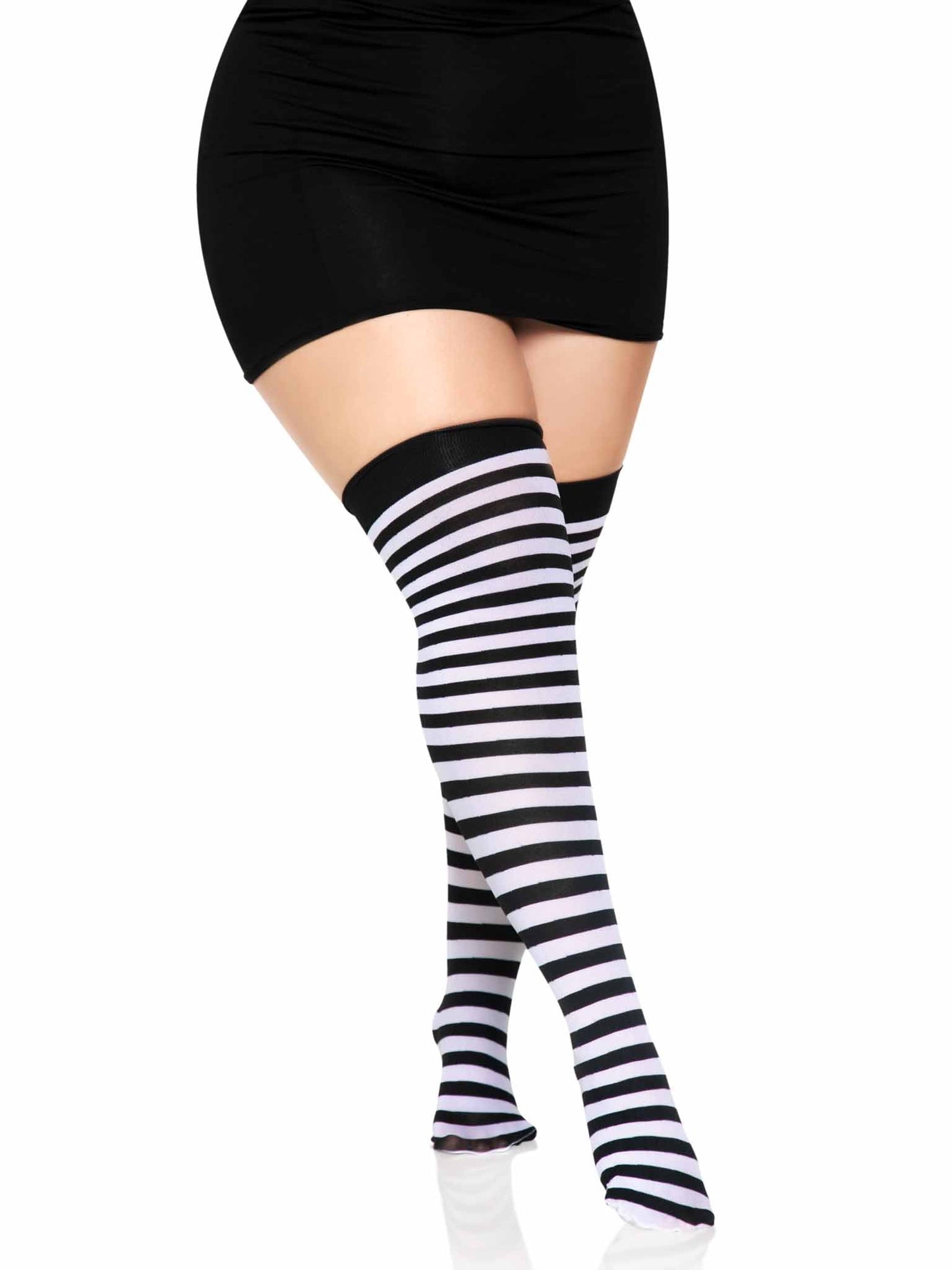 Cari Plus Striped Stockings -  - Hosiery