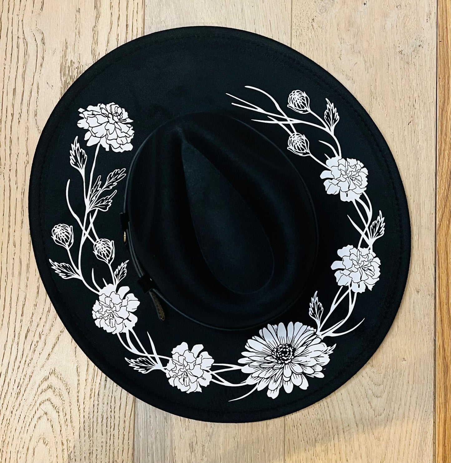 Vegan Felt Hat - XL Brim - Marigolds - -