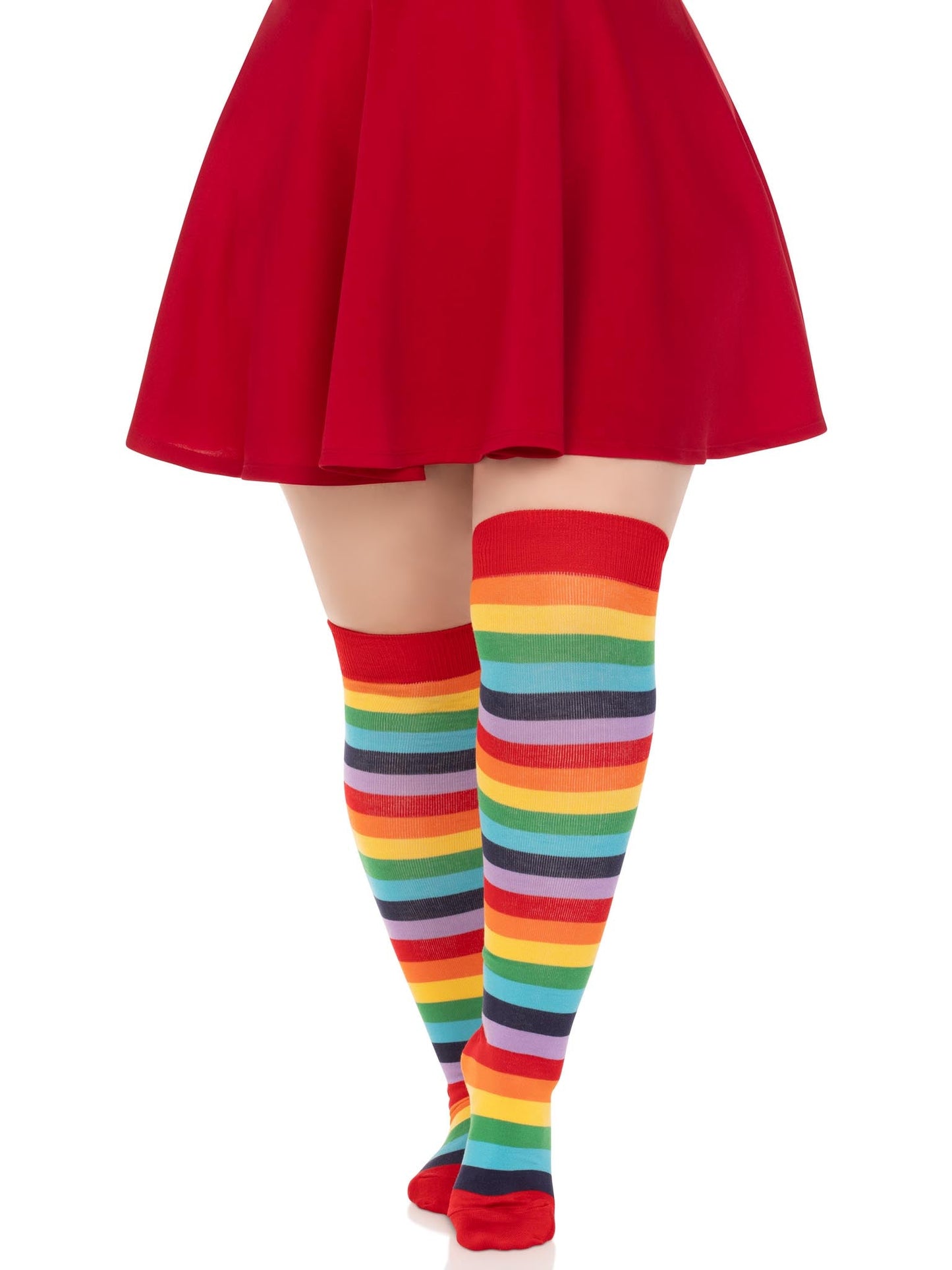 Rainbow Thigh High Socks - Cherry Plus - - Thigh High Socks