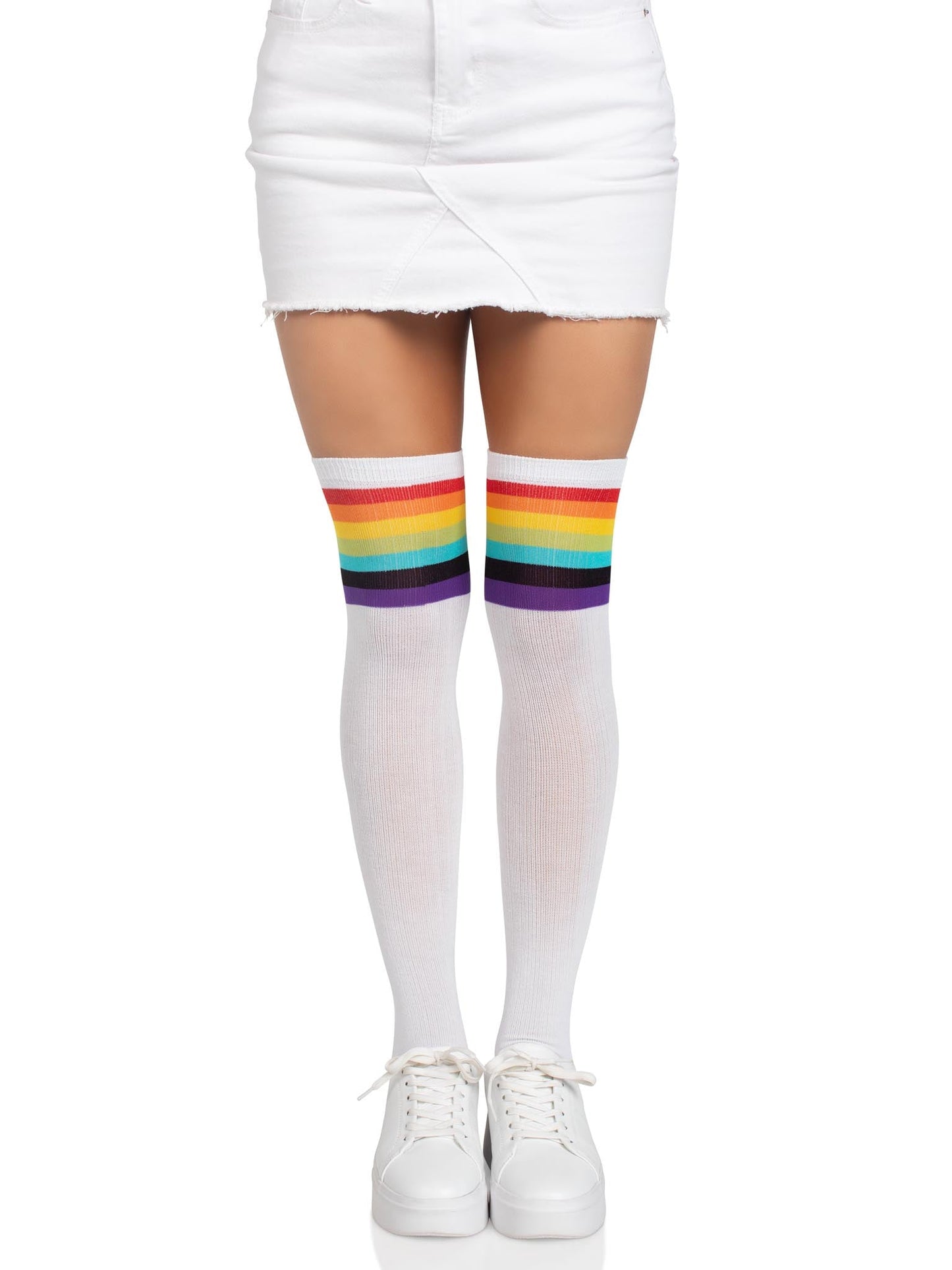 Nia Rainbow Thigh High Stockings -  - Hosiery