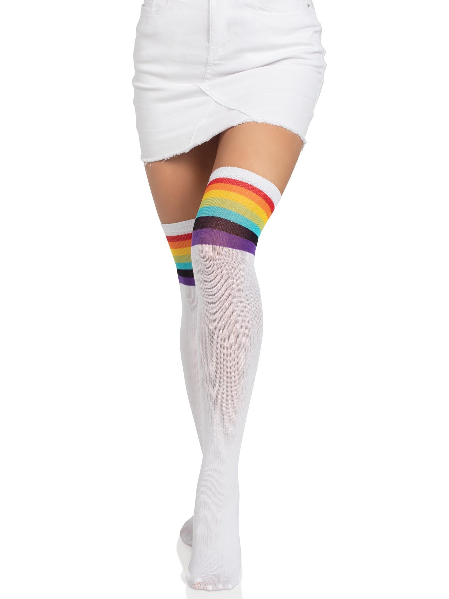 Nia Rainbow Thigh High Stockings -  - Hosiery