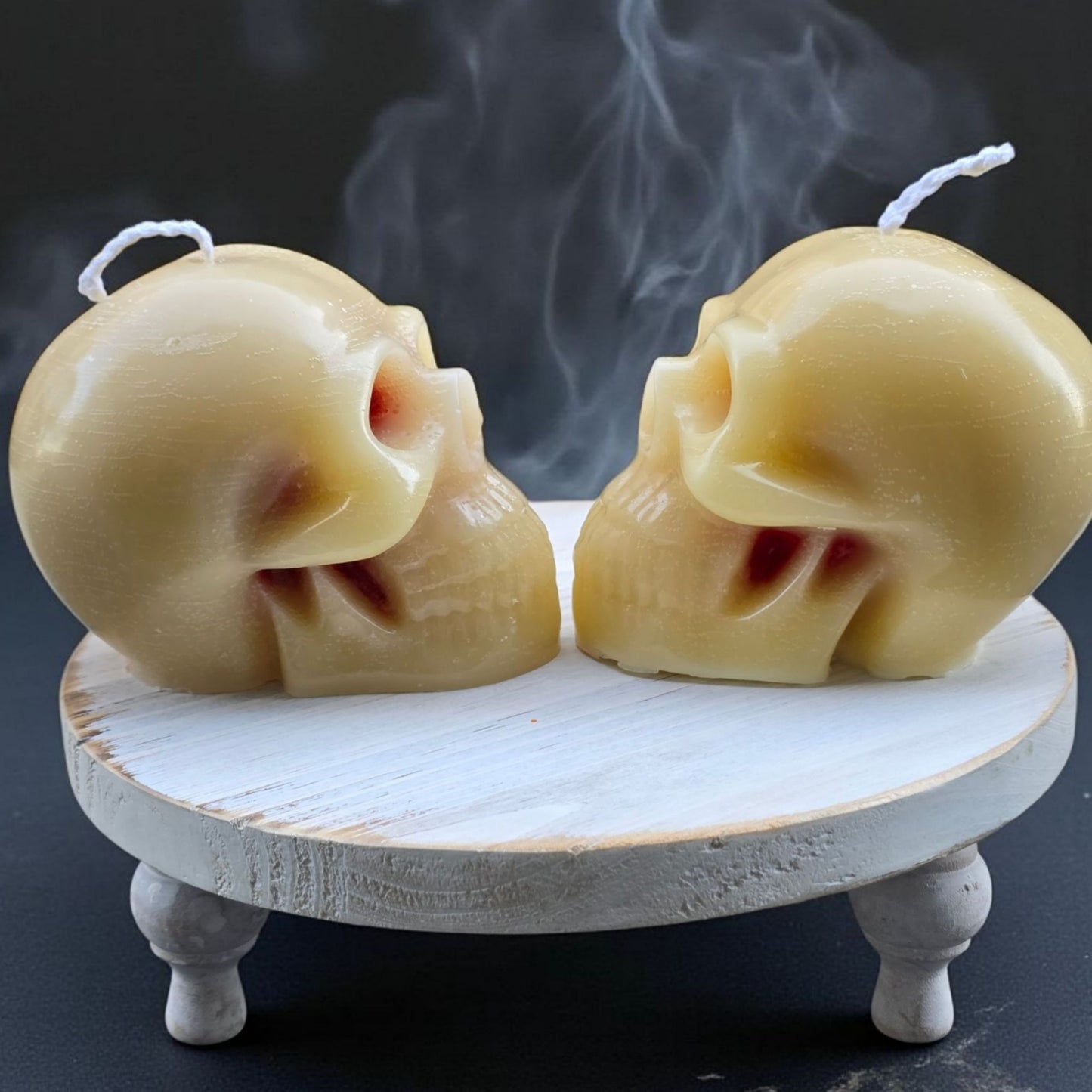 Handmade ✦ Bleeding Skull Candle ✦ Vanilla Cherry Cheesecake Soy Wax Gothic