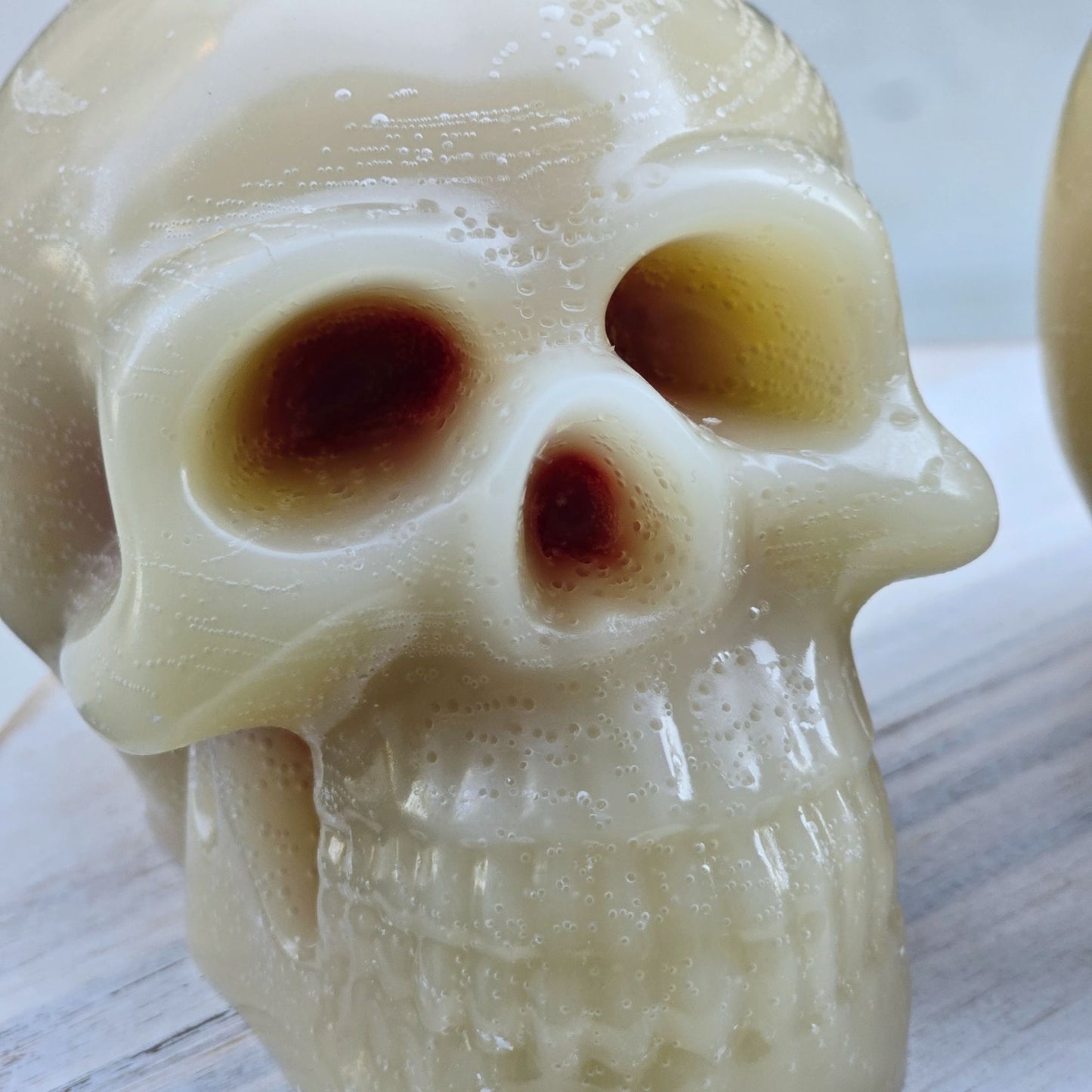 Handmade ✦ Bleeding Skull Candle ✦ Vanilla Cherry Cheesecake Soy Wax Gothic
