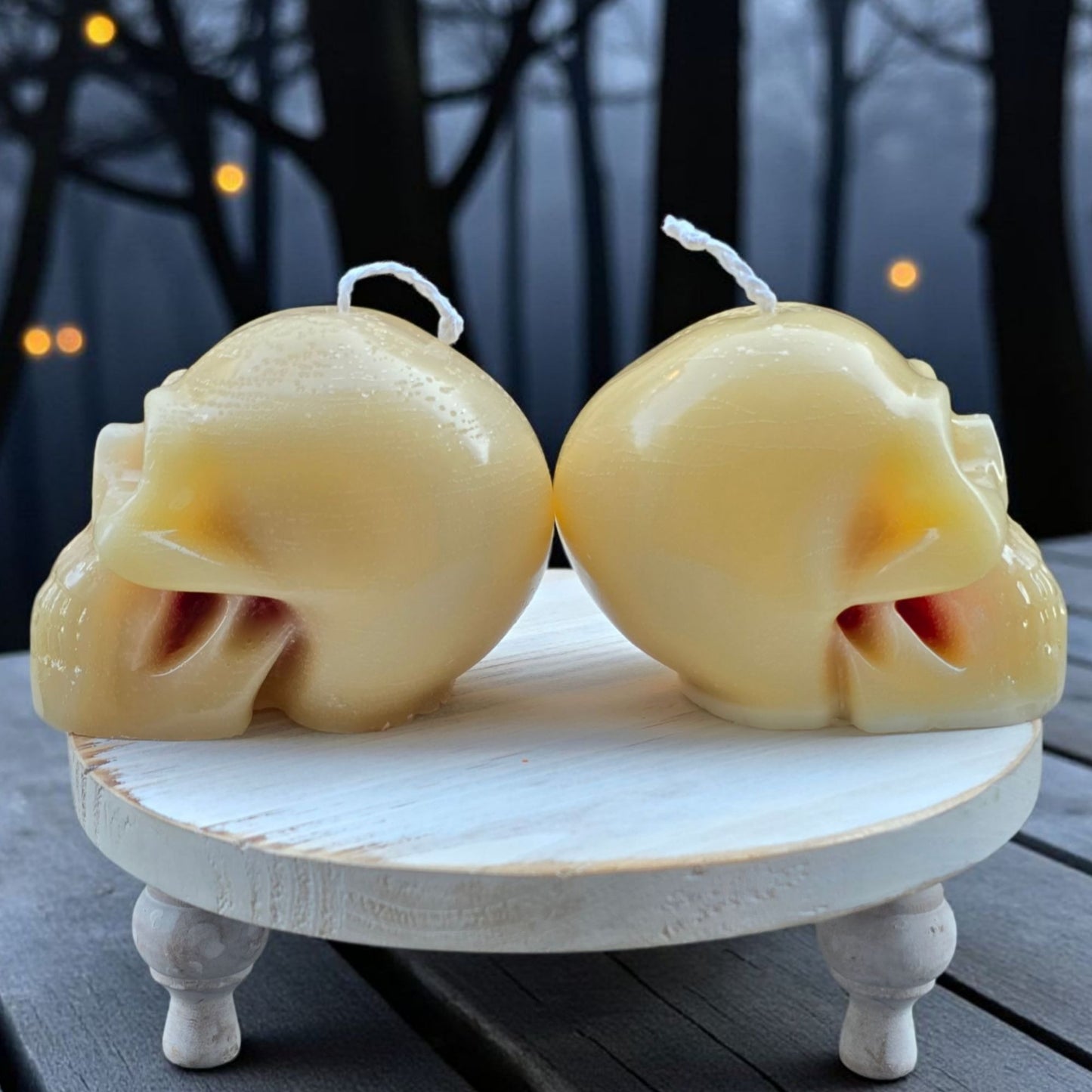 Handmade ✦ Bleeding Skull Candle ✦ Vanilla Cherry Cheesecake Soy Wax Gothic