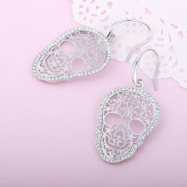 Sugar Skull Drop Earrings -  - Earrings