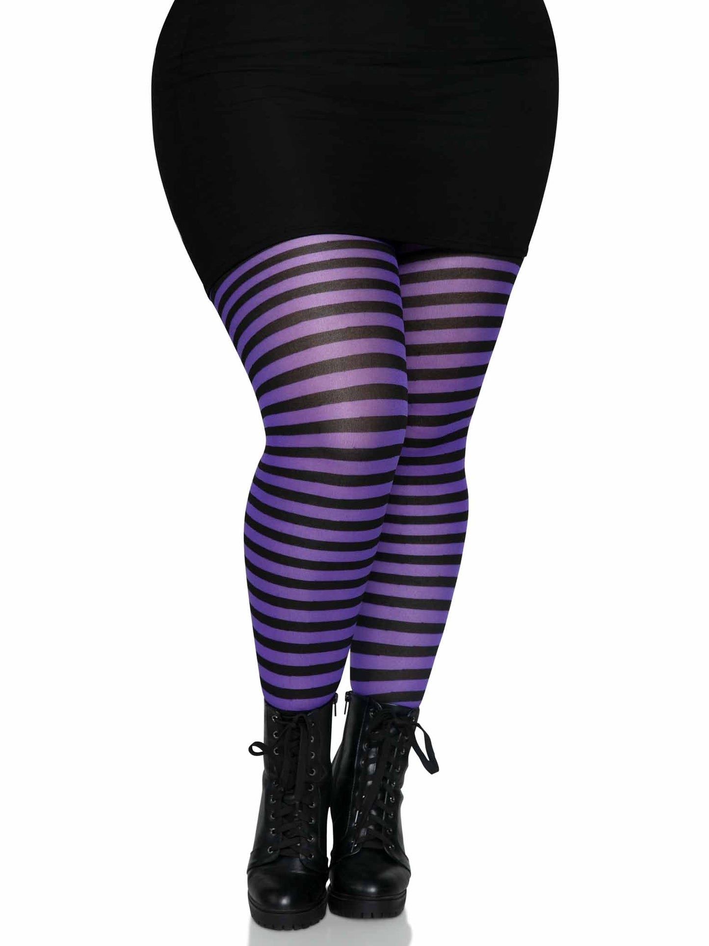 Plus Jada Striped Women's Tights -  - Hosiery