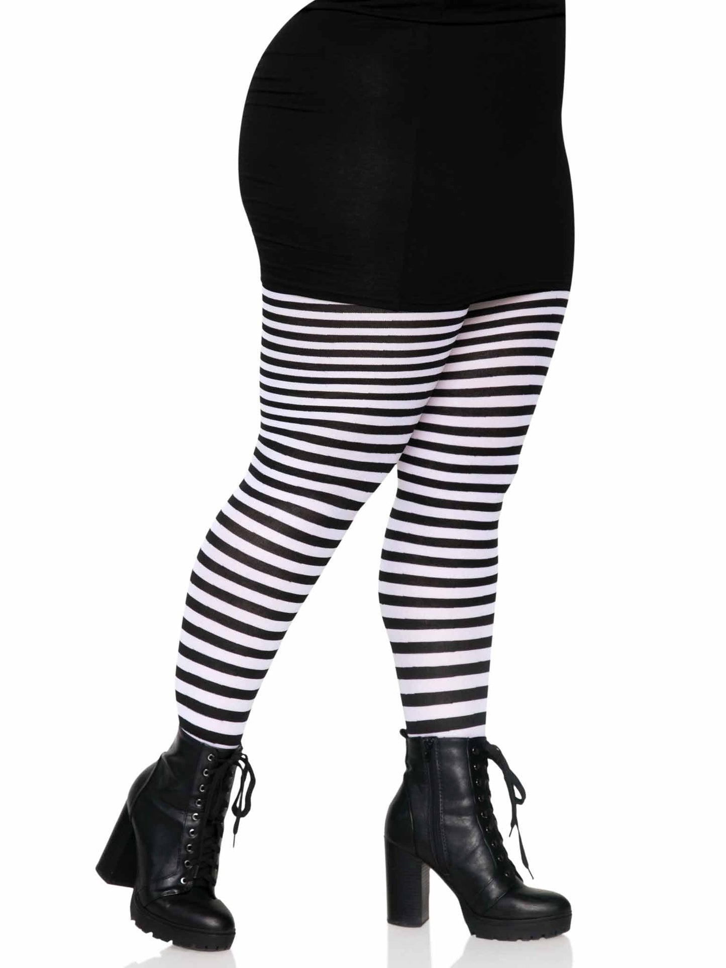 Plus Jada Striped Women's Tights -  - Hosiery