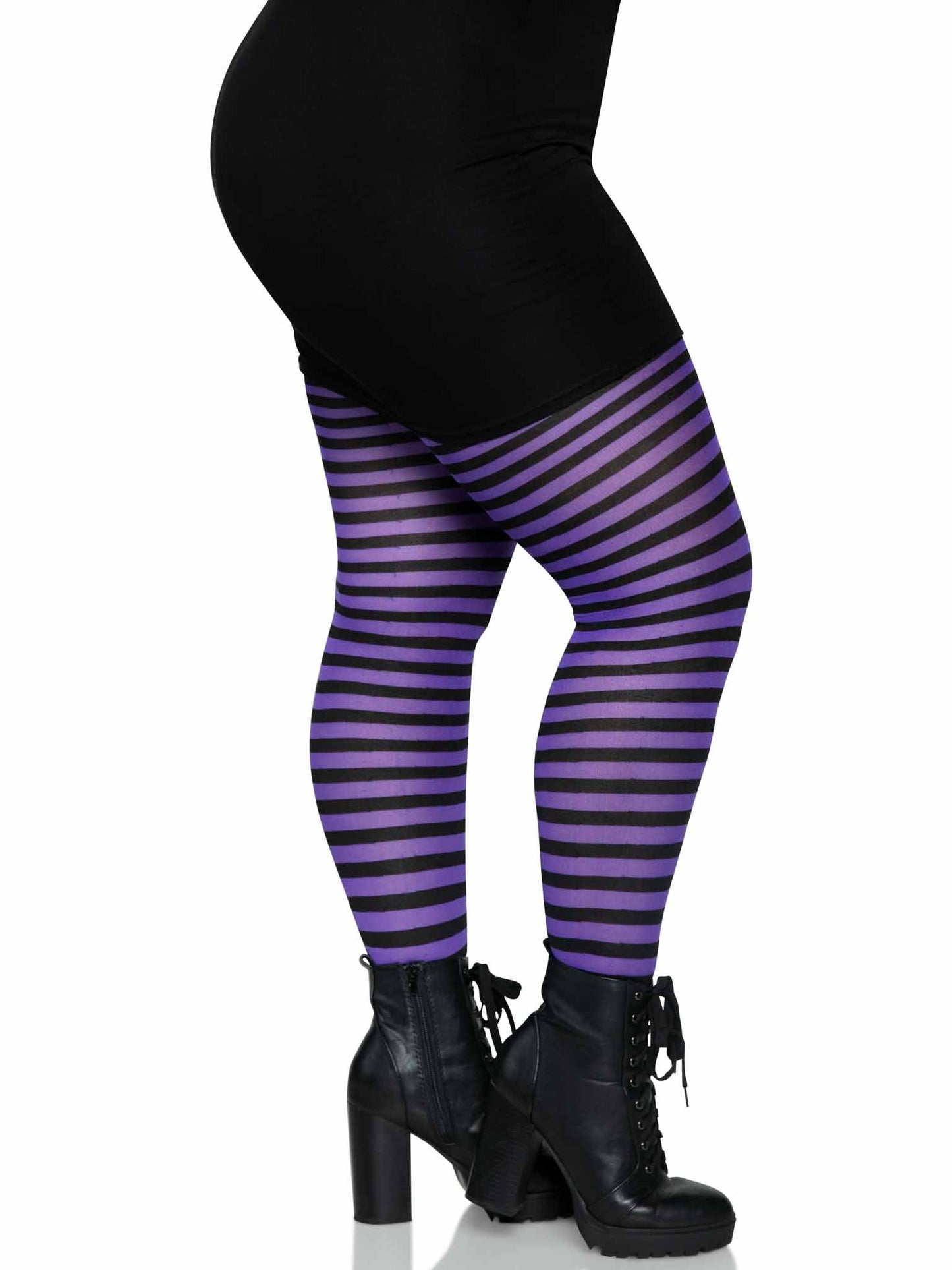 Plus Jada Striped Women's Tights -  - Hosiery