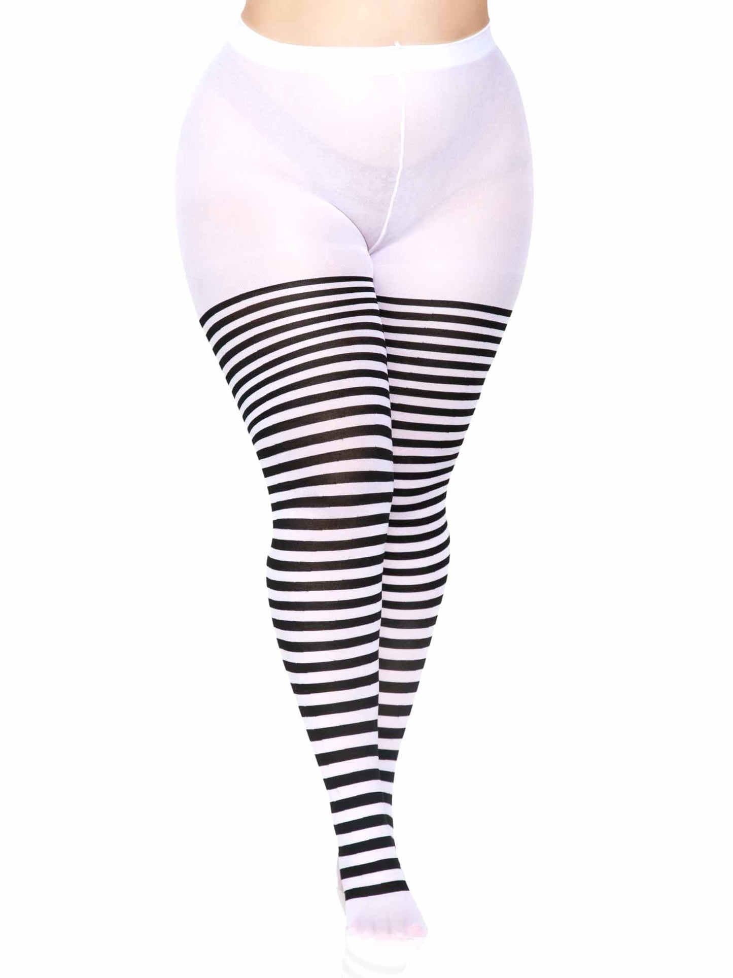 Plus Jada Striped Women's Tights -  - Hosiery
