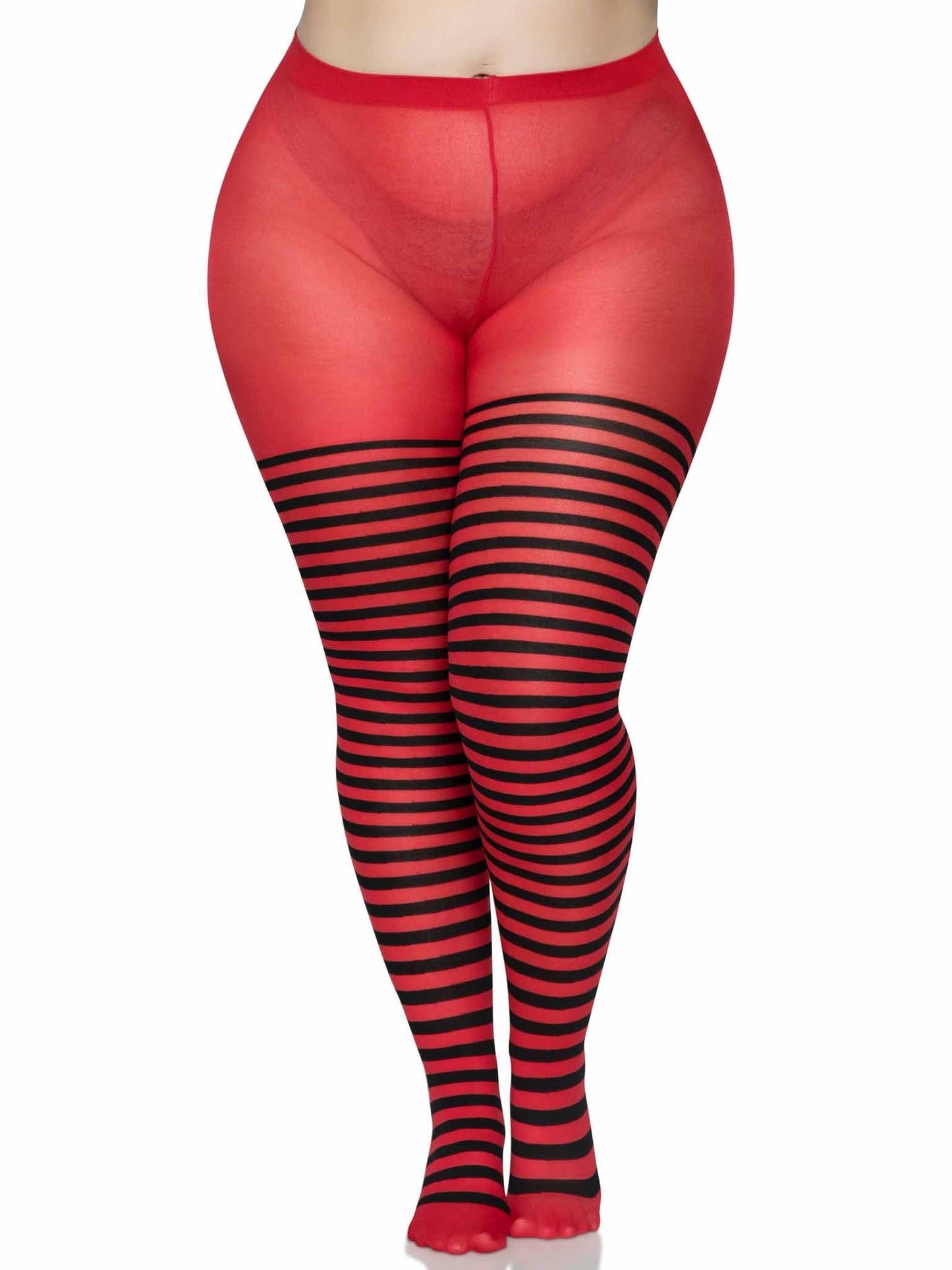 Plus Jada Striped Women's Tights -  - Hosiery