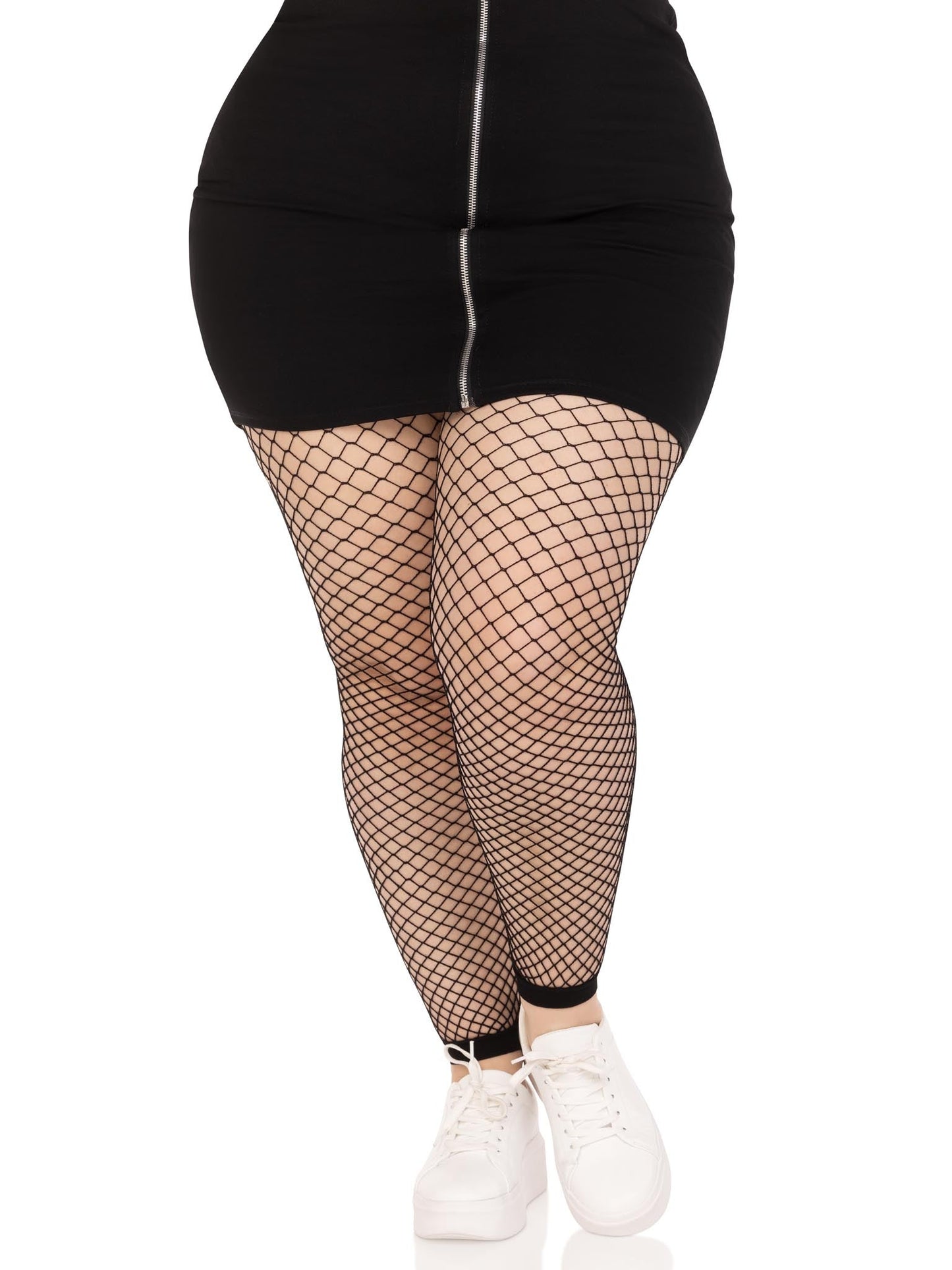 Delilah Plus Fishnet Footless Tights -  - Hosiery