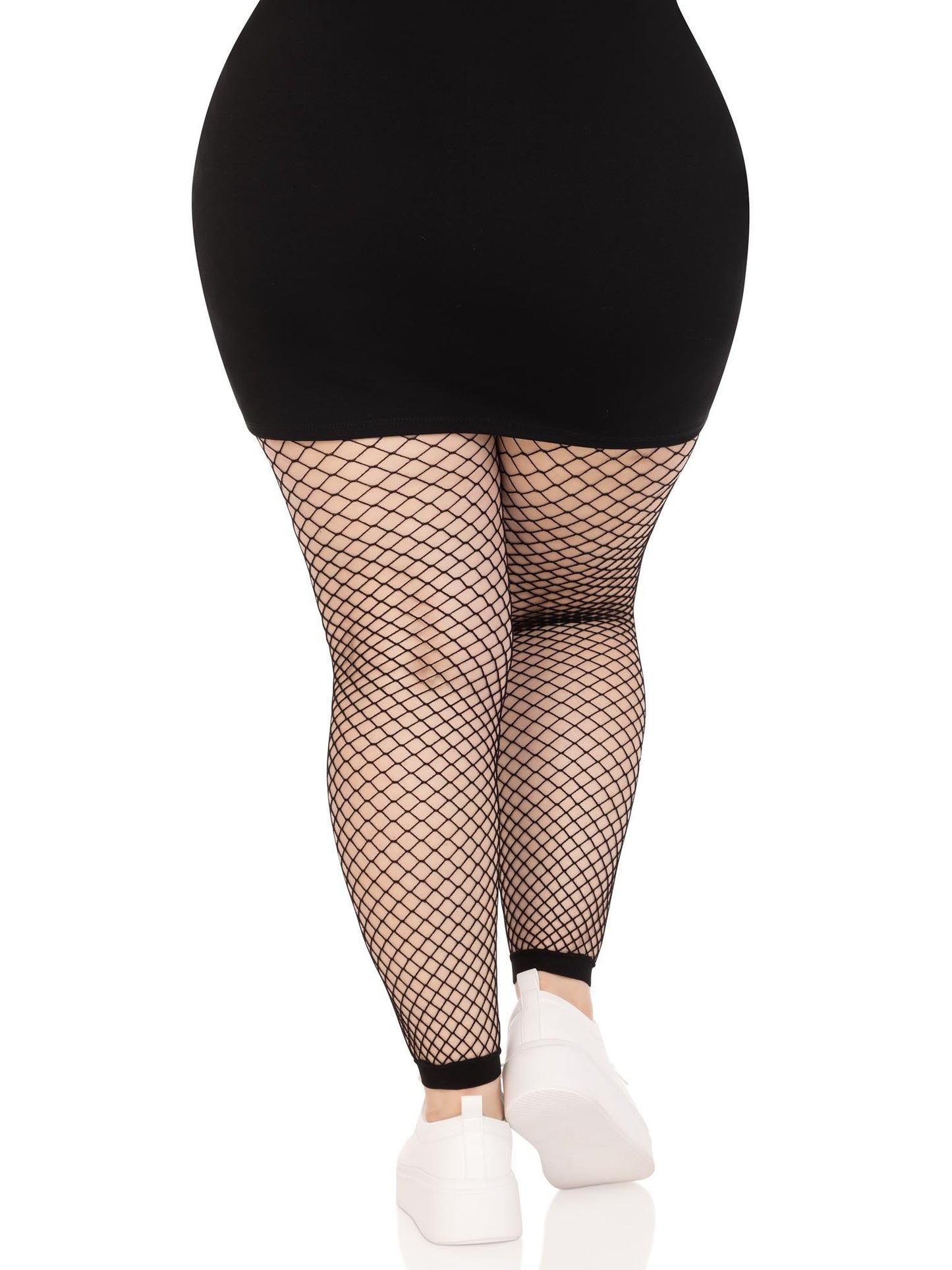 Delilah Plus Fishnet Footless Tights -  - Hosiery