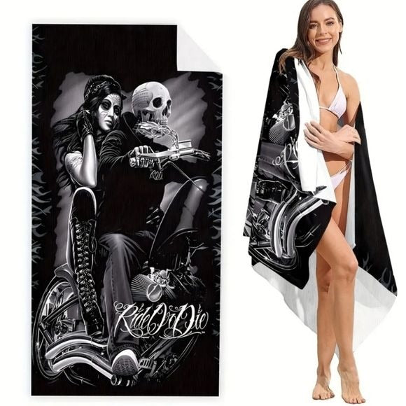 Ride Or Die Beach Towel | Premium Micro Fiber - A Gothic Universe - Beach Towels