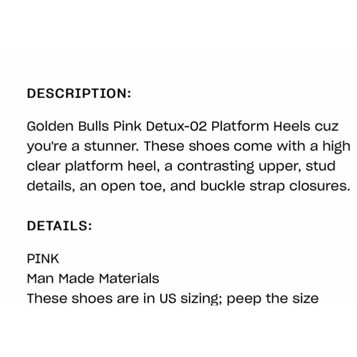 Pink Glitter Platform Heels Detux-02 Studded Clear High Heel Sandal