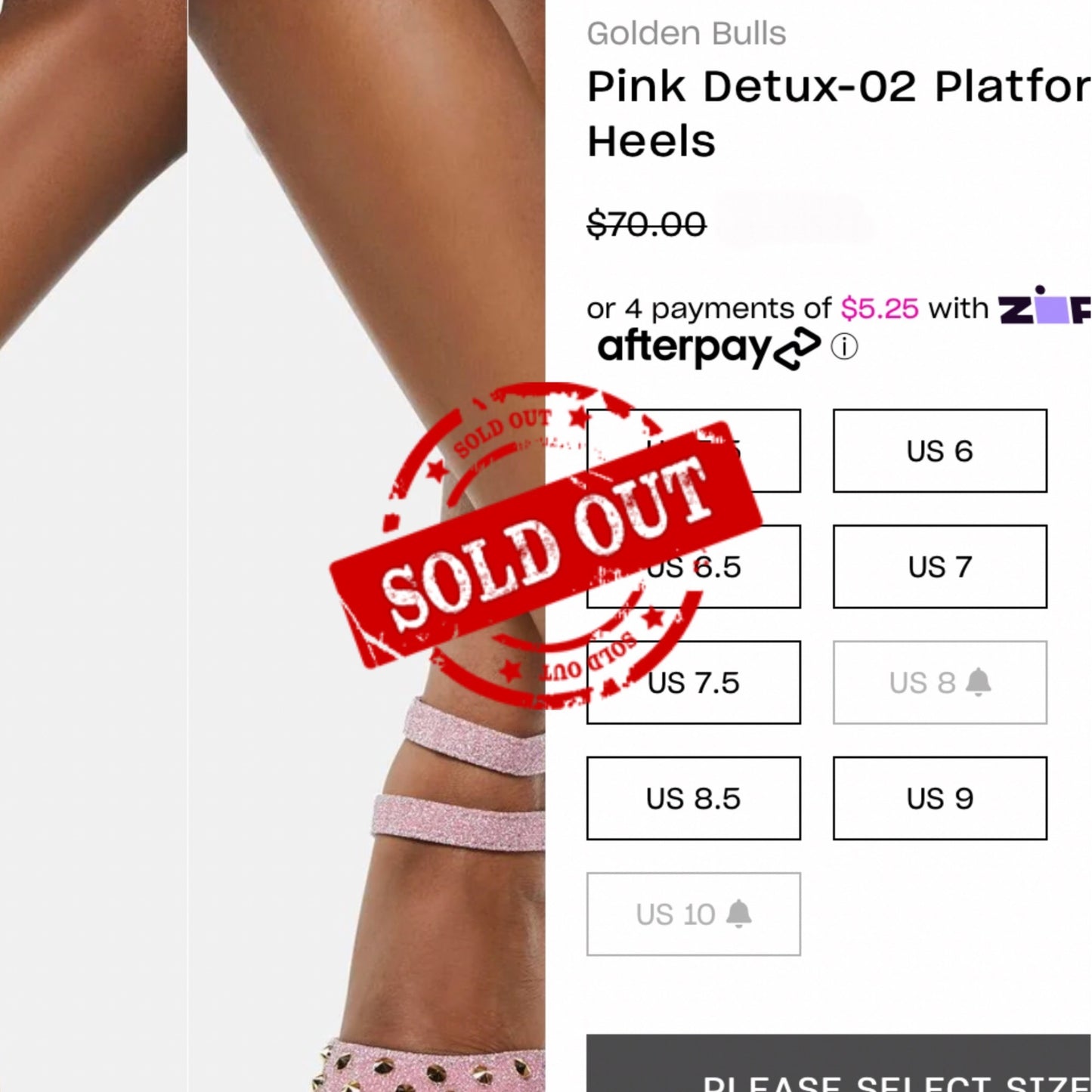 Pink Glitter Platform Heels Detux-02 Studded Clear High Heel Sandal