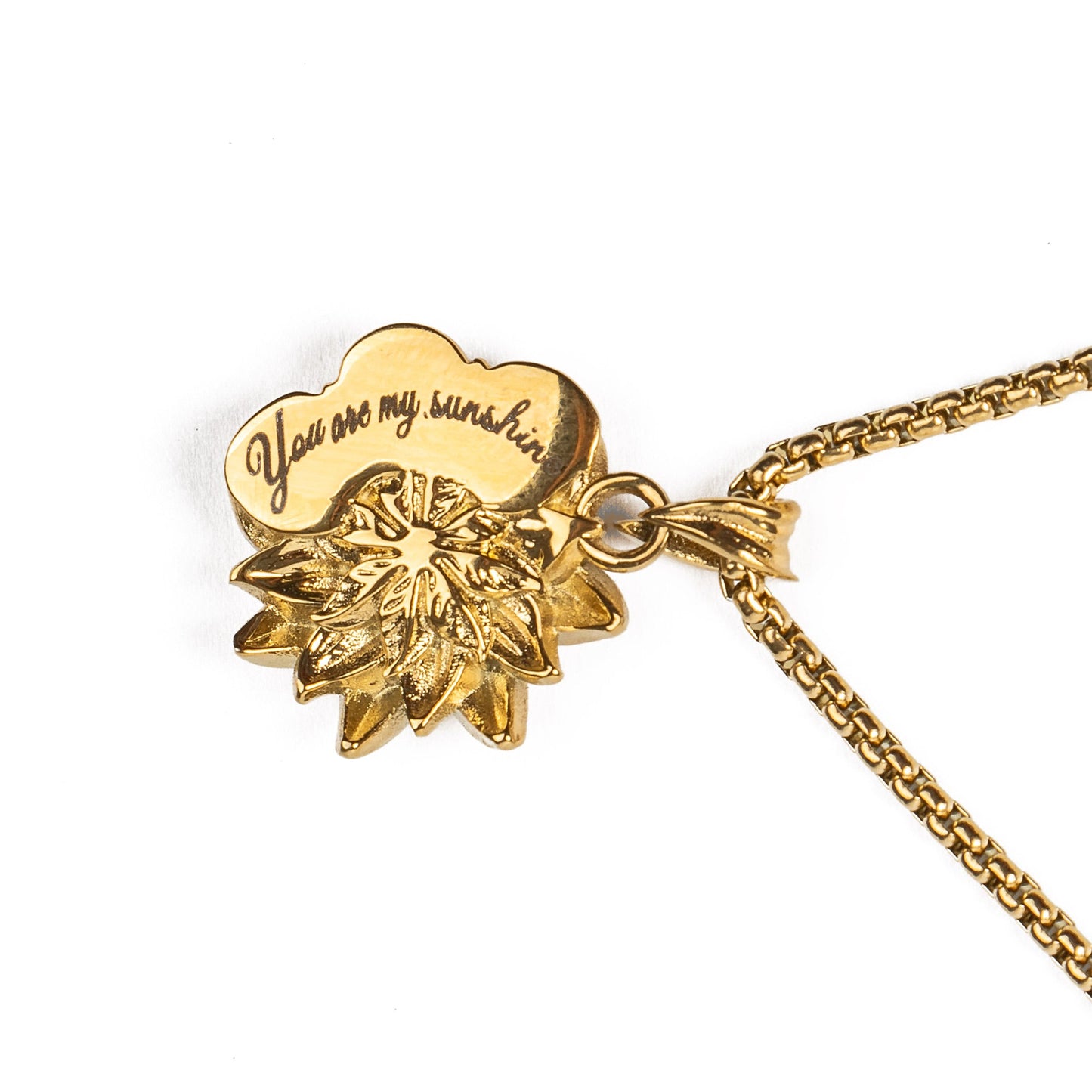 Sunflower Gold Skull Necklace -  - Necklaces