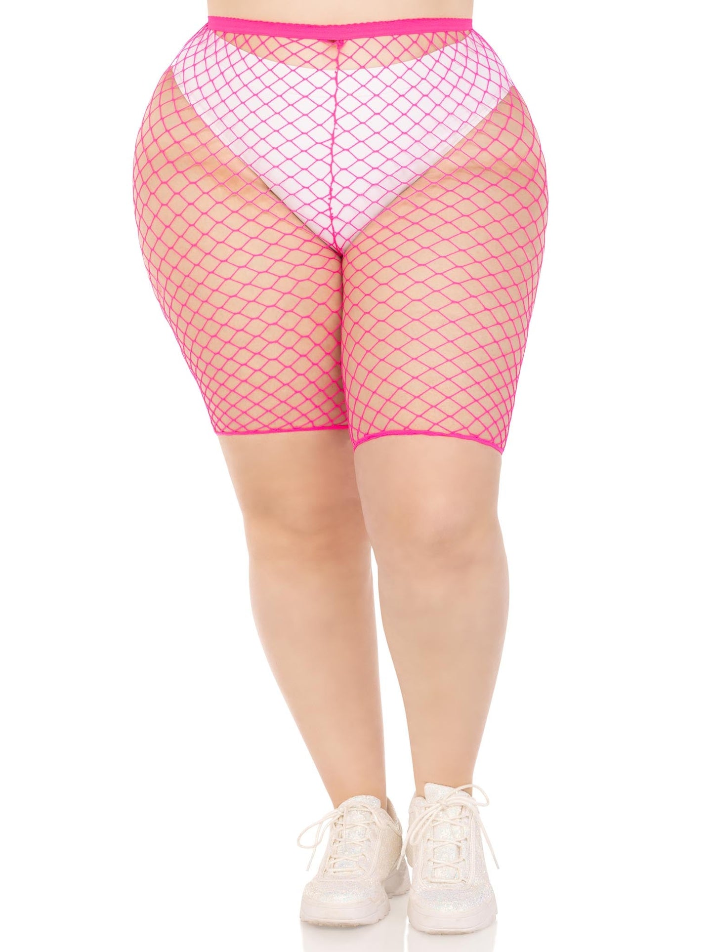 Plus Troublemaker Fishnet Biker Shorts -  - Hosiery