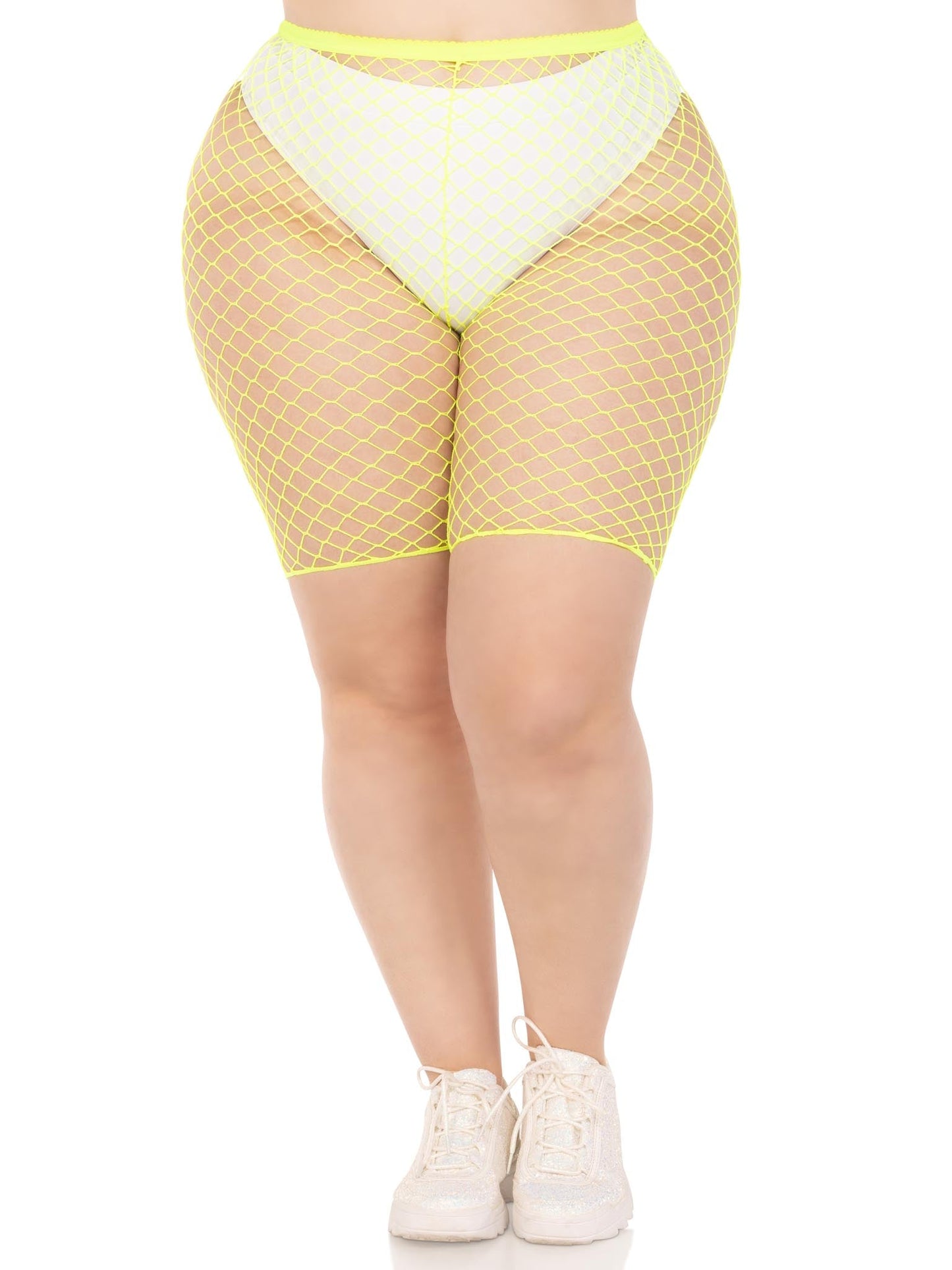 Plus Troublemaker Fishnet Biker Shorts -  - Hosiery