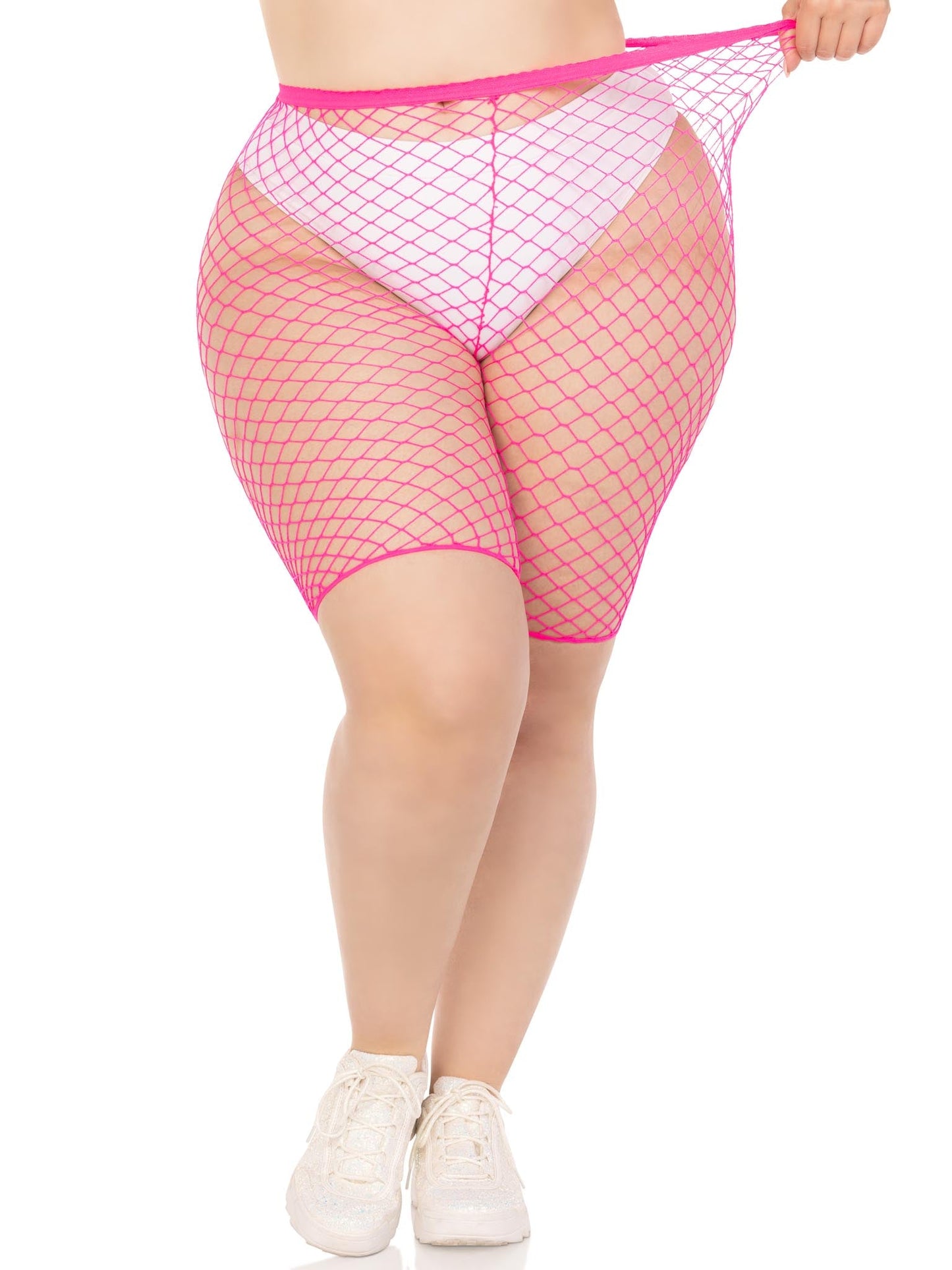 Plus Troublemaker Fishnet Biker Shorts -  - Hosiery