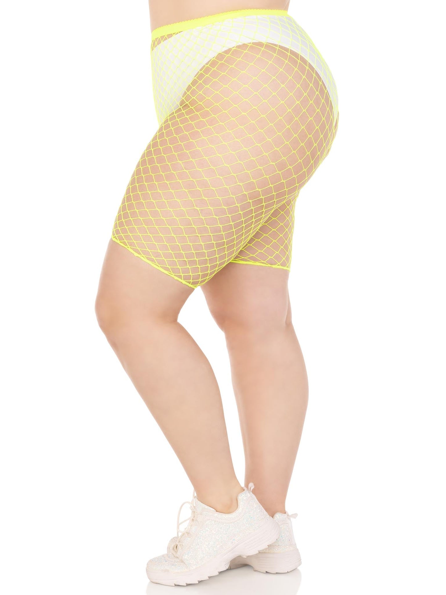 Plus Troublemaker Fishnet Biker Shorts -  - Hosiery