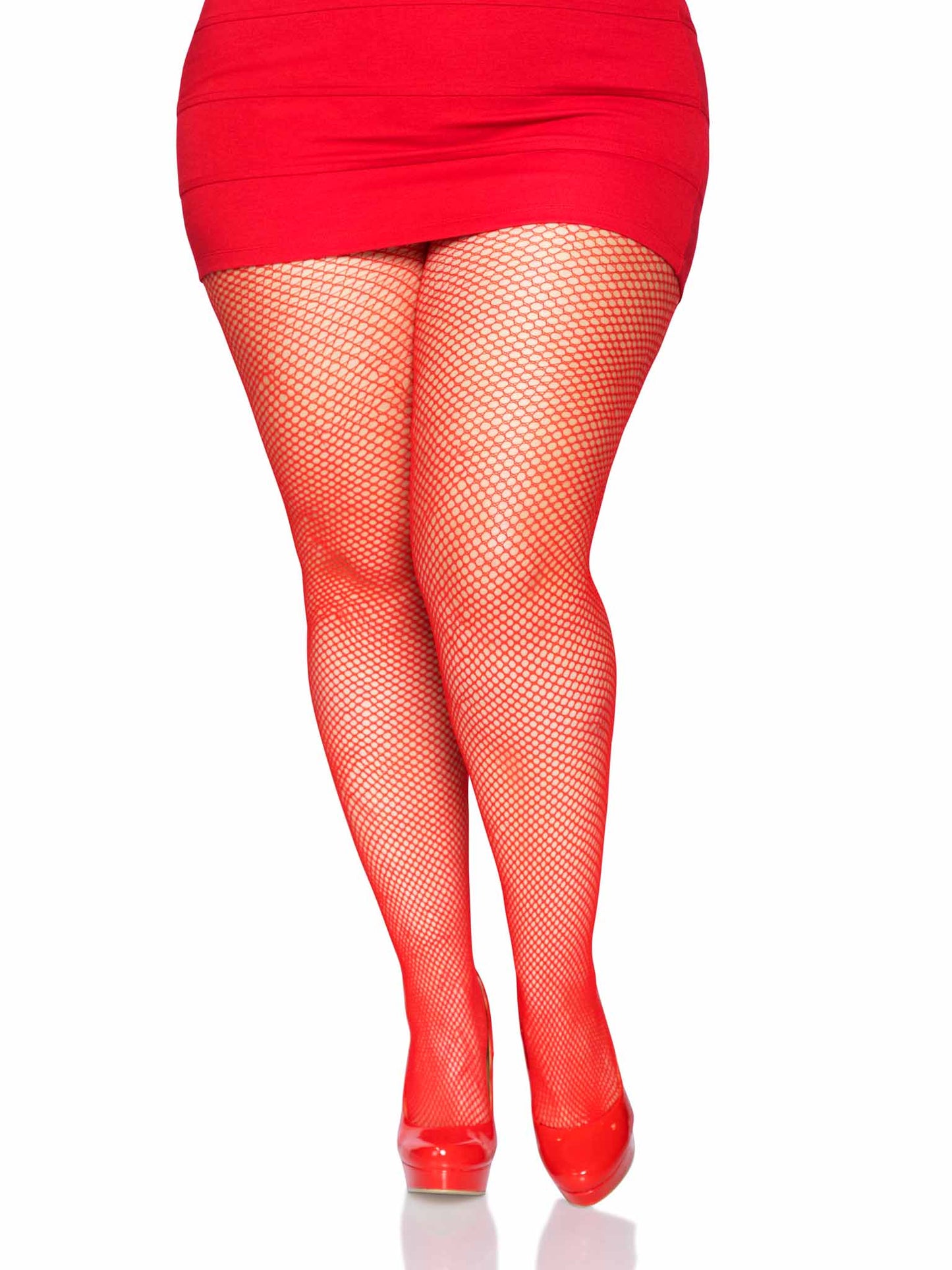 Risa Plus Nylon Fishnet Tights -  - Hosiery
