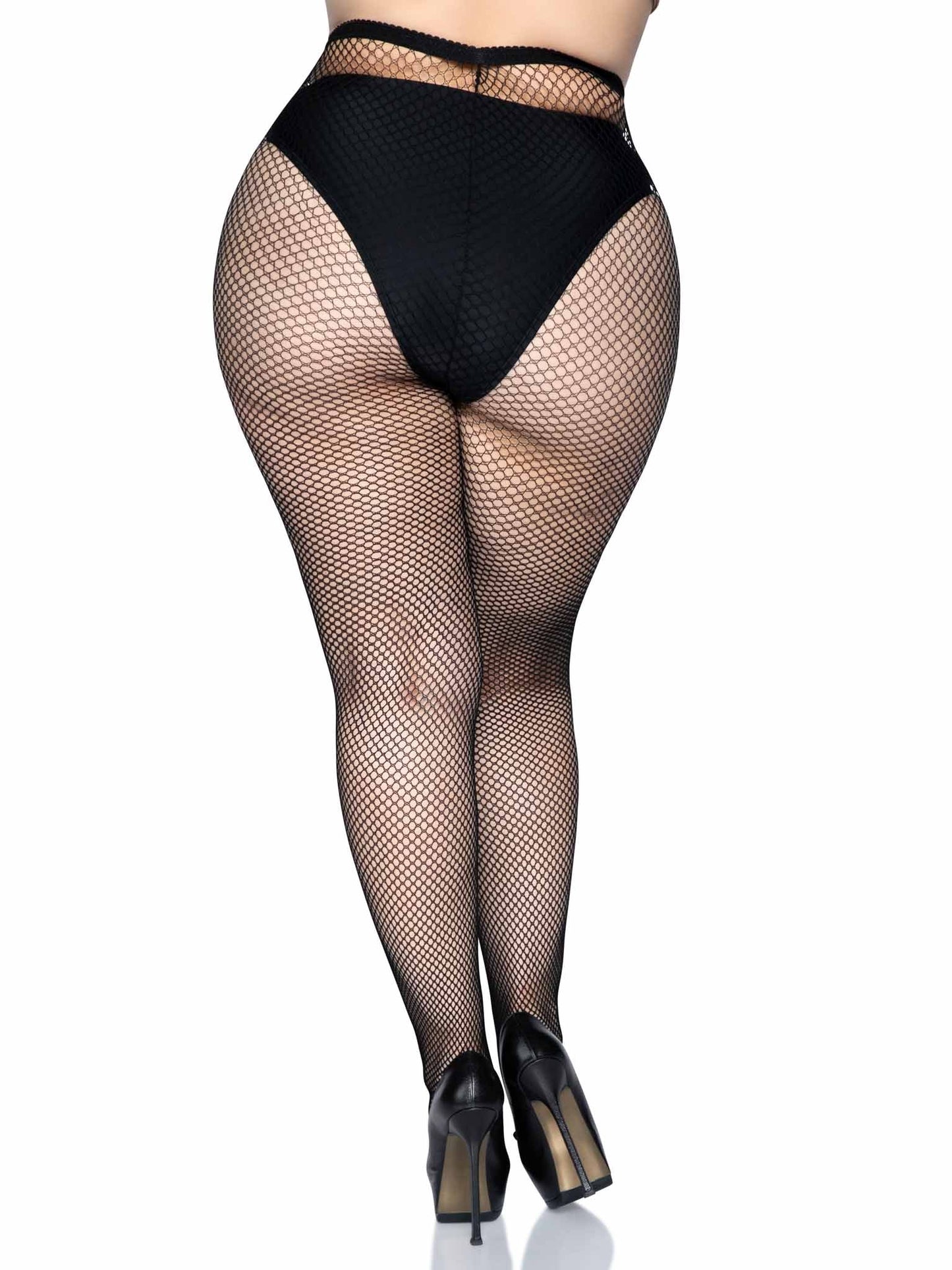 Risa Plus Nylon Fishnet Tights -  - Hosiery