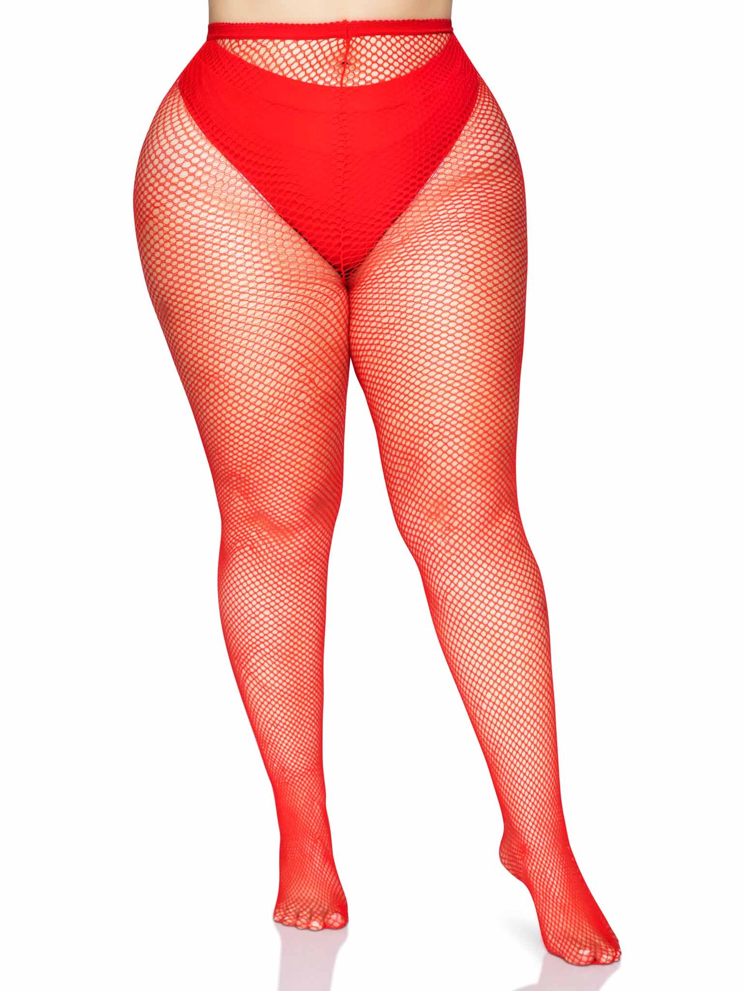 Risa Plus Nylon Fishnet Tights -  - Hosiery