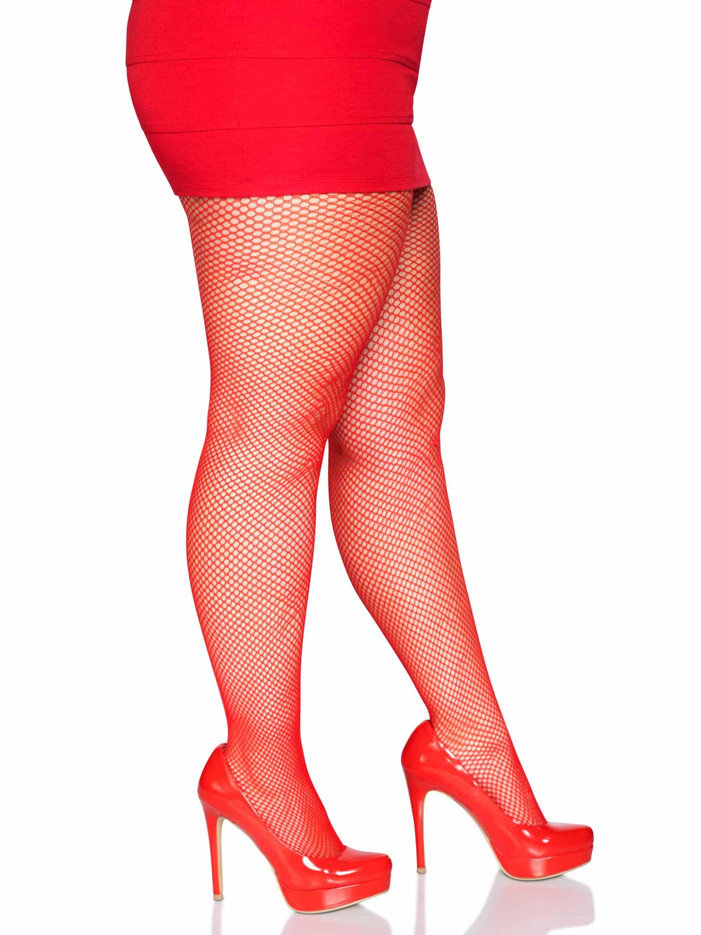 Risa Plus Nylon Fishnet Tights -  - Hosiery