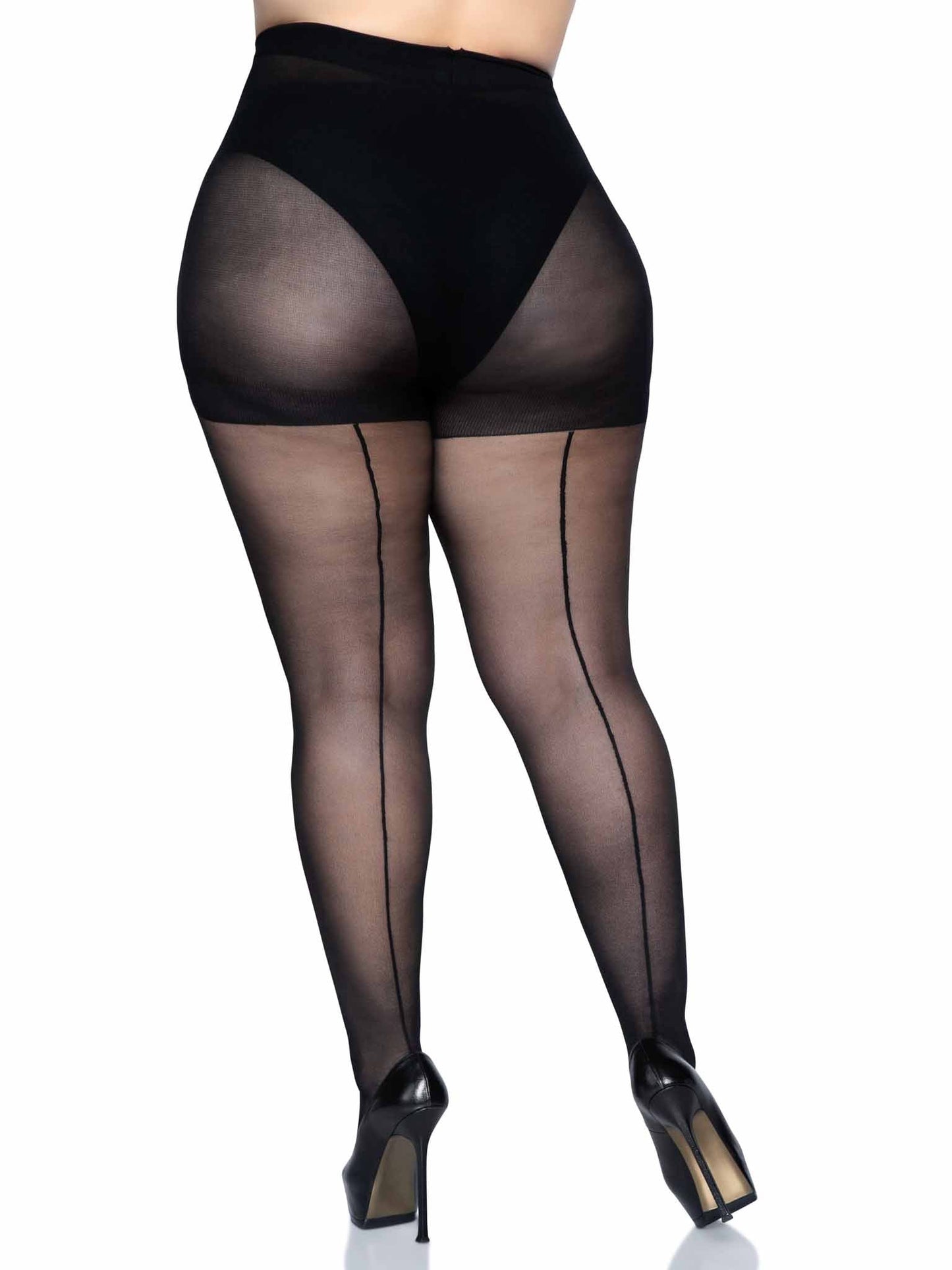 Cadi Plus Sheer Backseam Pantyhose -  - Hosiery