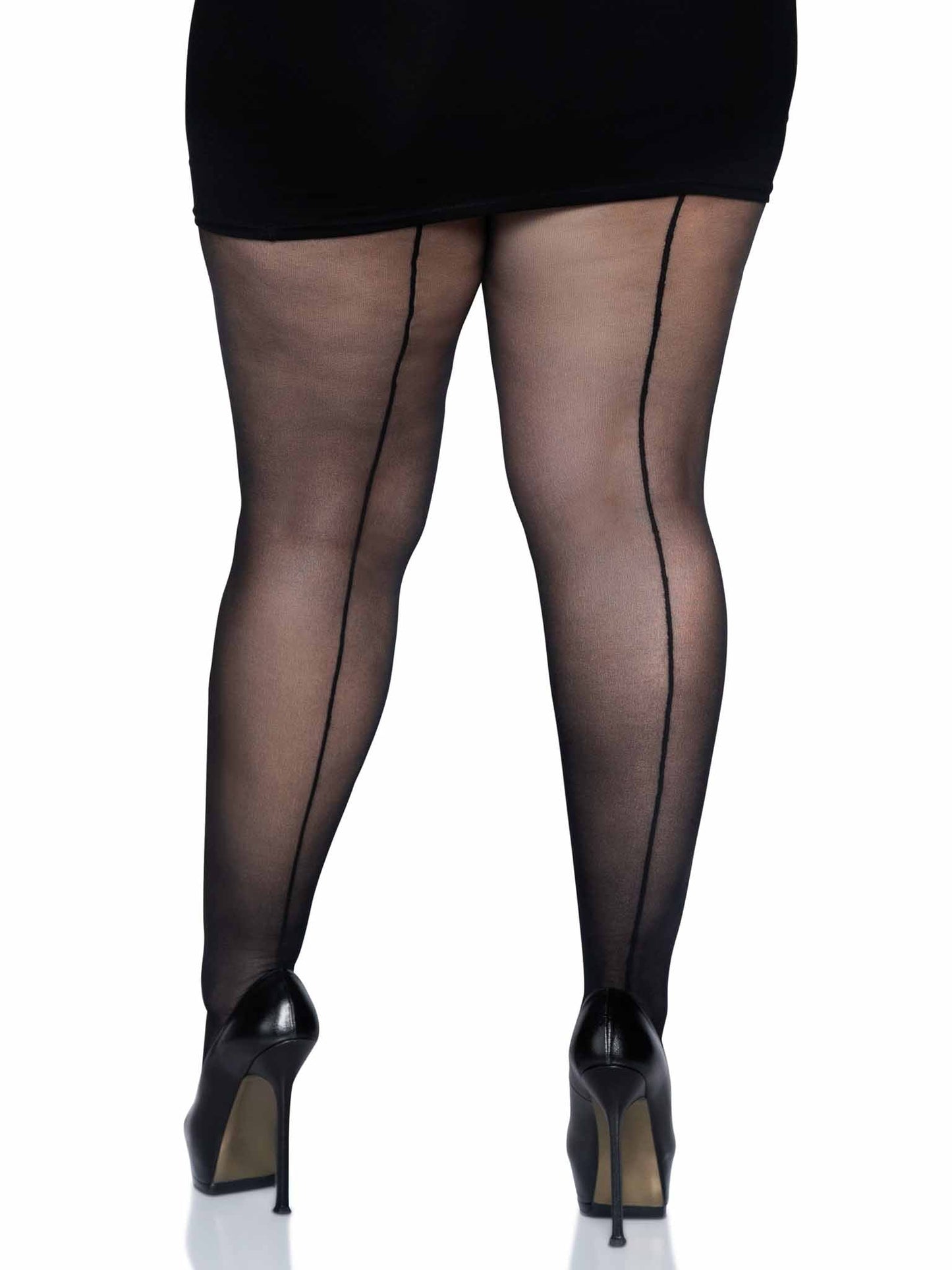 Cadi Plus Sheer Backseam Pantyhose -  - Hosiery