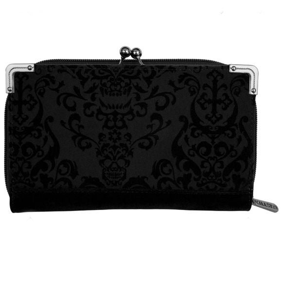 Haunted Soul Wallet | Velvet Burnout Goth Punk Kiss Lock Clutch - Killstar - Wallets