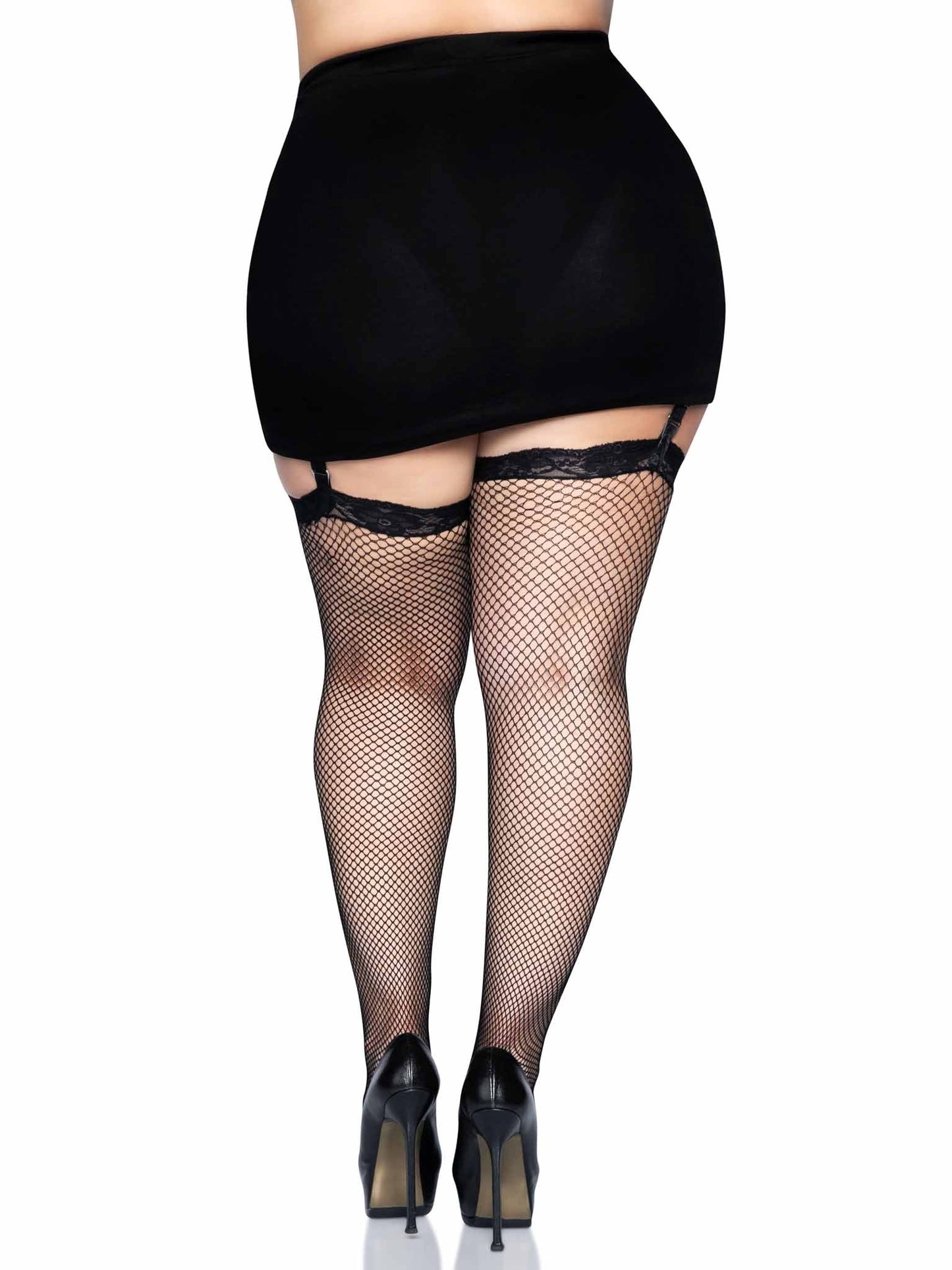 Gwen Plus Fishnet Thigh High Stockings -  - Hosiery