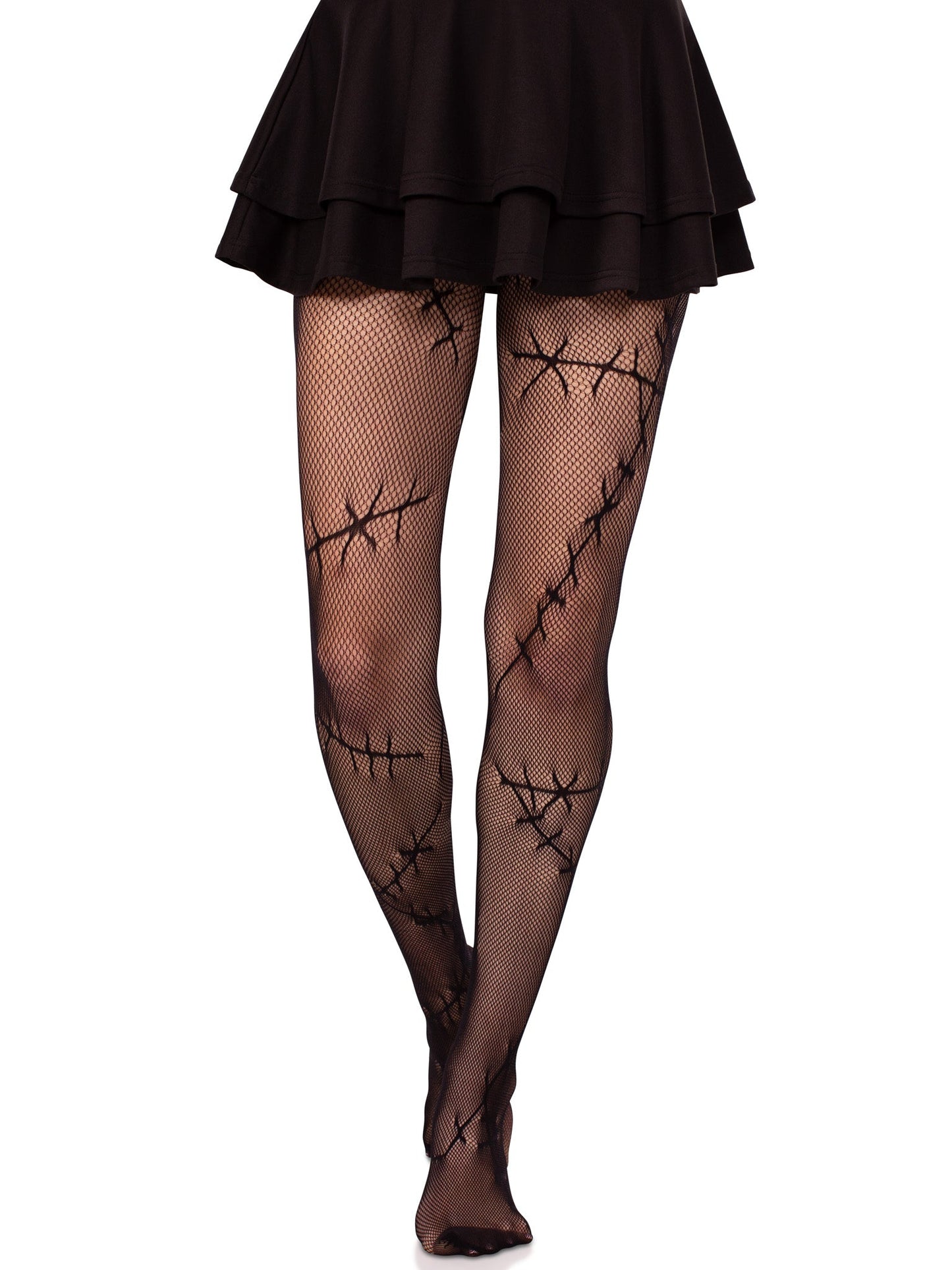 Stitched Up Net Tights - Gothic Fishnet Tights